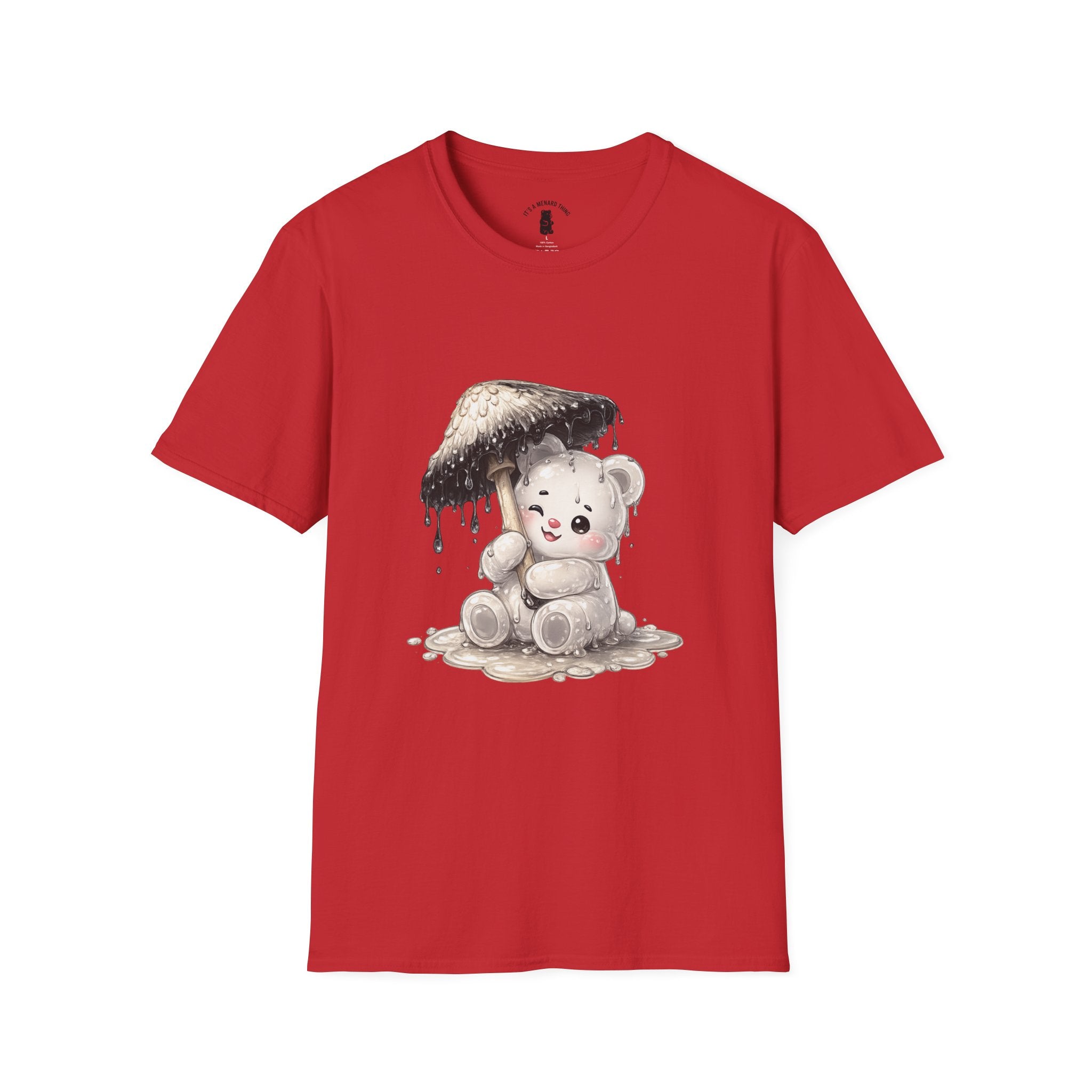 Ink Cap Mushroom Umbrella Special White Oozy Bears Friend- Graphic Shirt