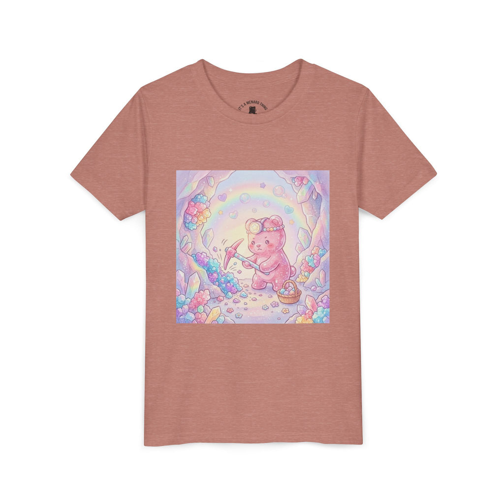 Digging for Crystal Candy Pink Gooey Gummy Bear Illustration