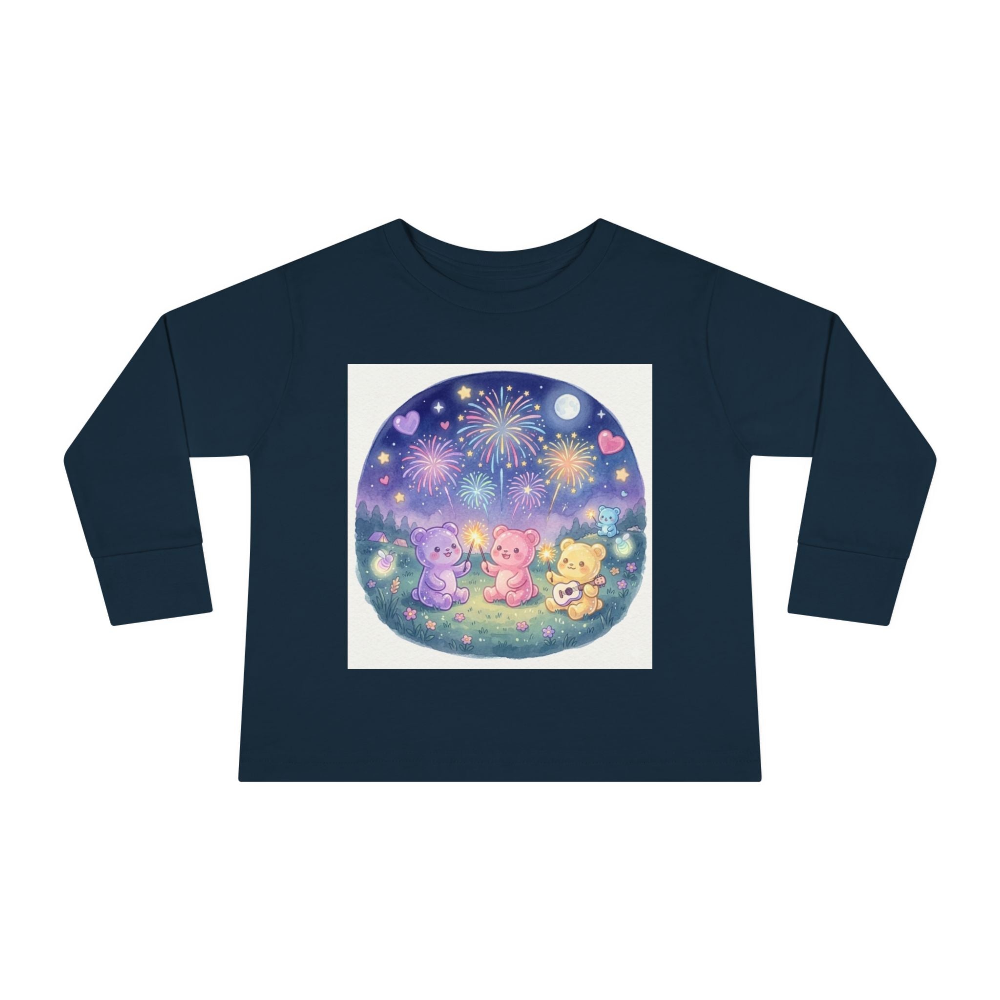 Watching Fireworks In the Night Sky, Oozy Bear Friend Group- Graphic Long Sleeve Shirt