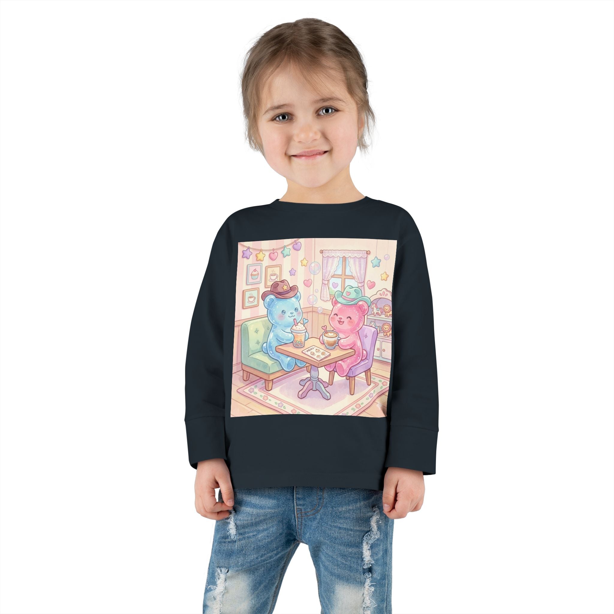 Cowboy Coffee Break, Oozy Bear Duo Friends- Graphic Long Sleeve Shirt