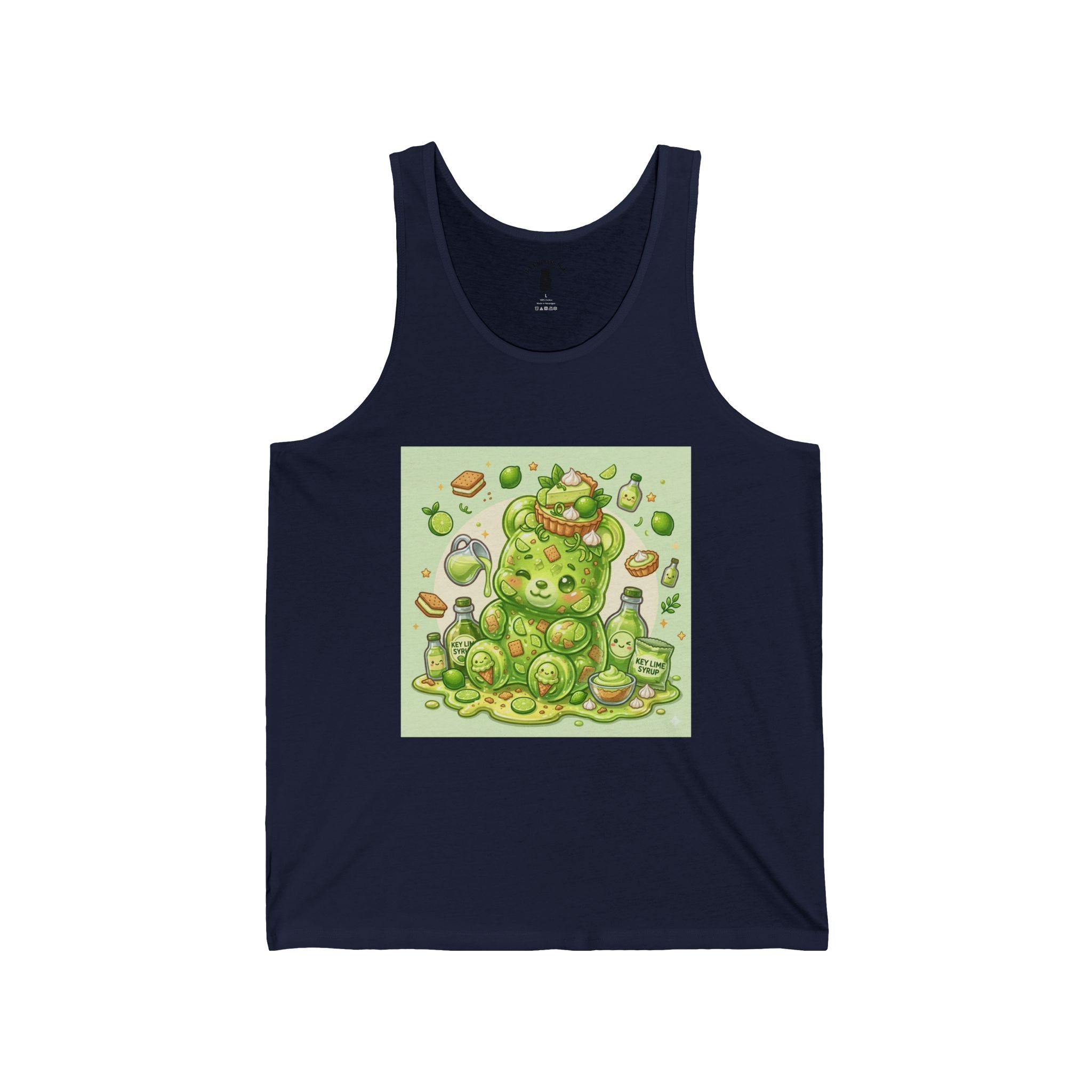 Key Lime Pie & Whipe Cream, Green Gooey Gummy Bear — Kawaii Graphic Tank