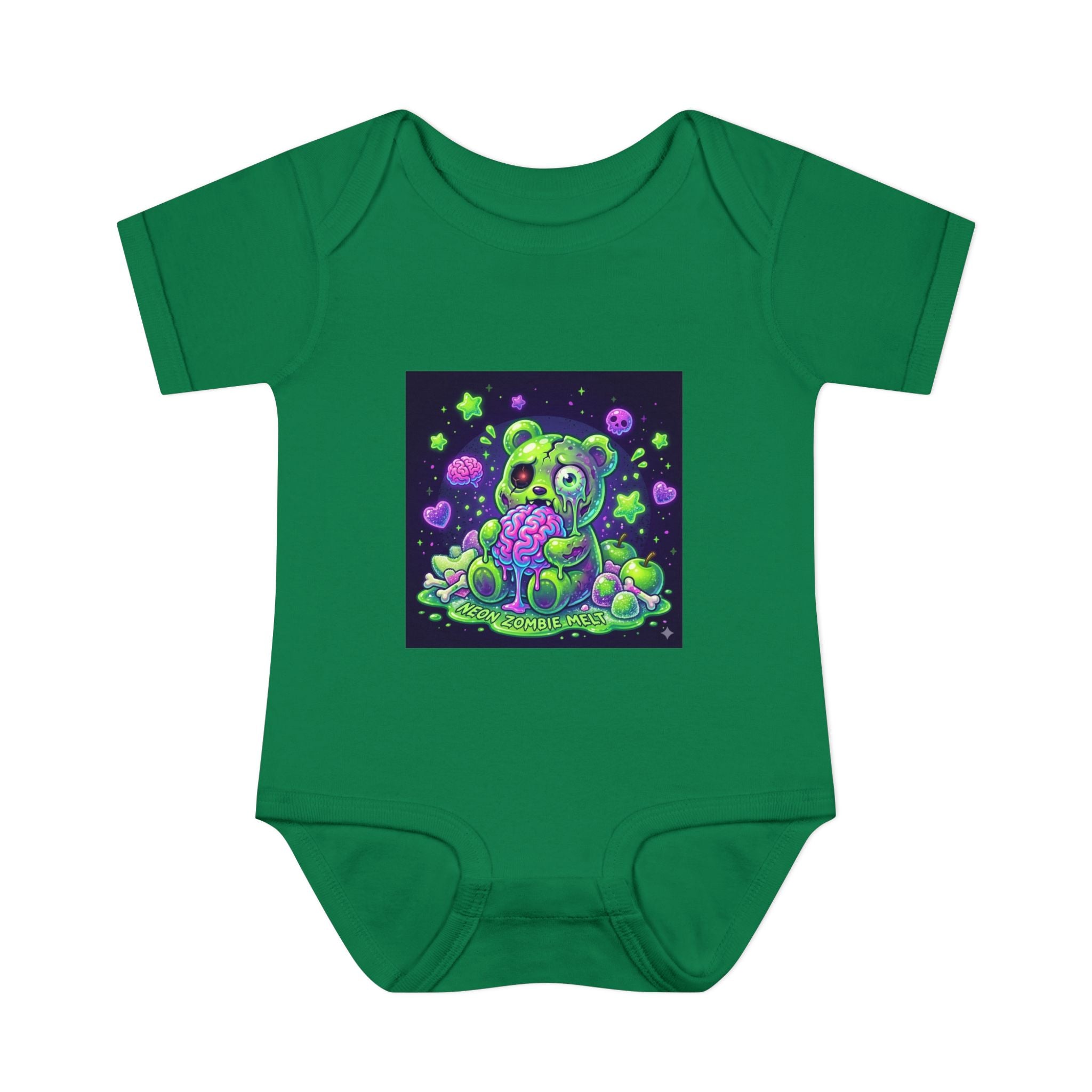 Baby Bodysuit — Neon Zombie Halloween Gooey Gummy Bear