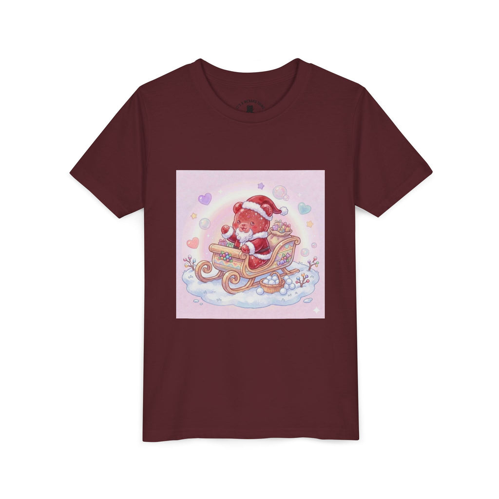 Cute Gooey Gummy Red Santa in Sleigh Holiday Shirt