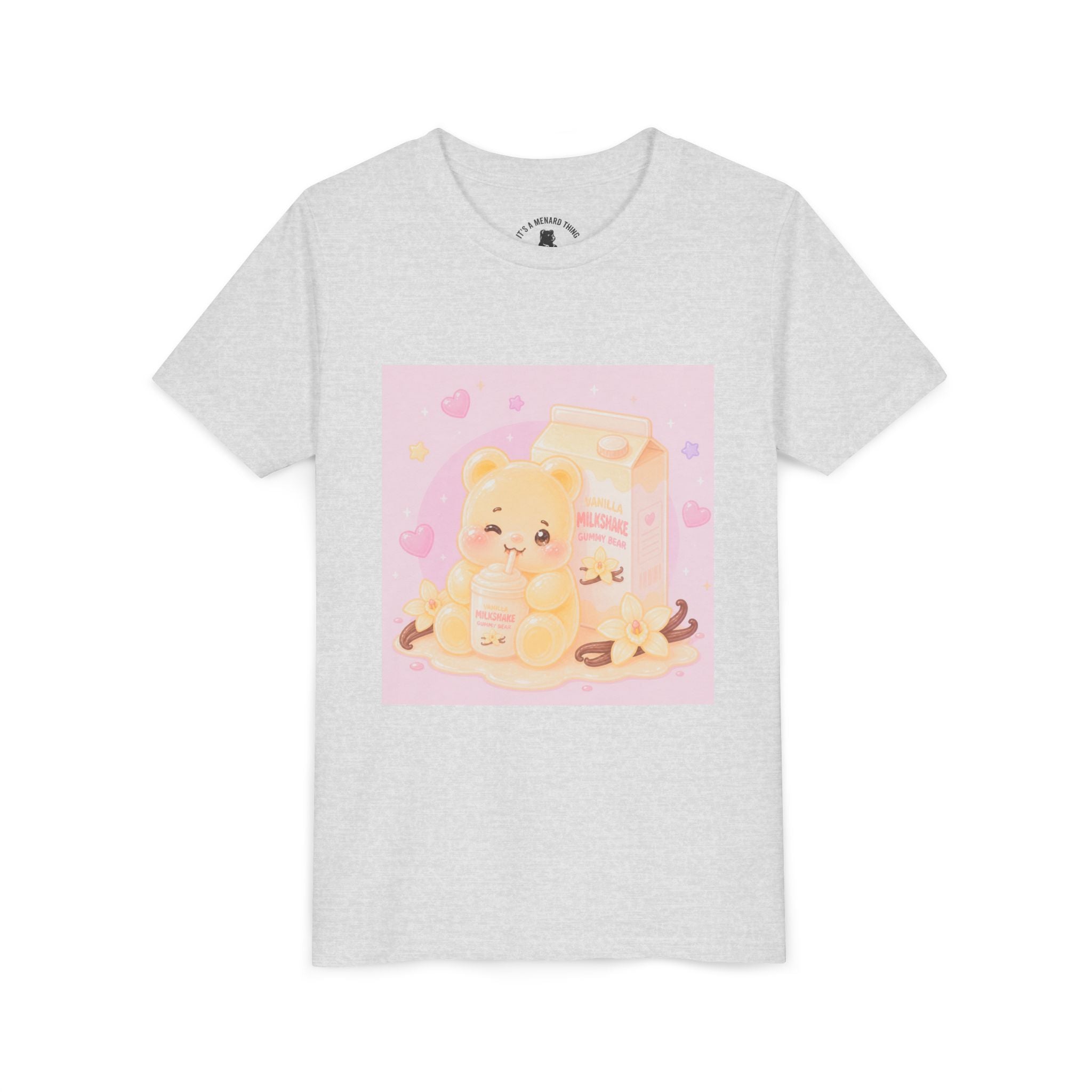 Vanilla Milk Shake Gooey Gummy Youth Tee — Kawaii Pastel Kids T‑Shirt