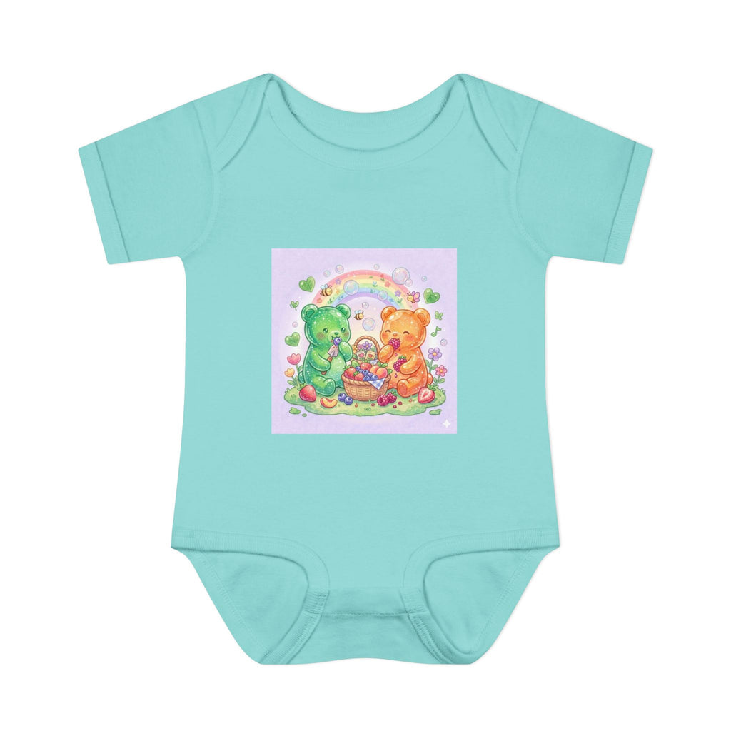 Fruit Garden Eating Gooey Gummy Bears Infant Bodysuit — Baby Shower Gift