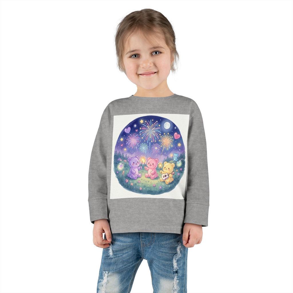 Watching Fireworks In the Night Sky, Oozy Bear Friend Group- Graphic Long Sleeve Shirt