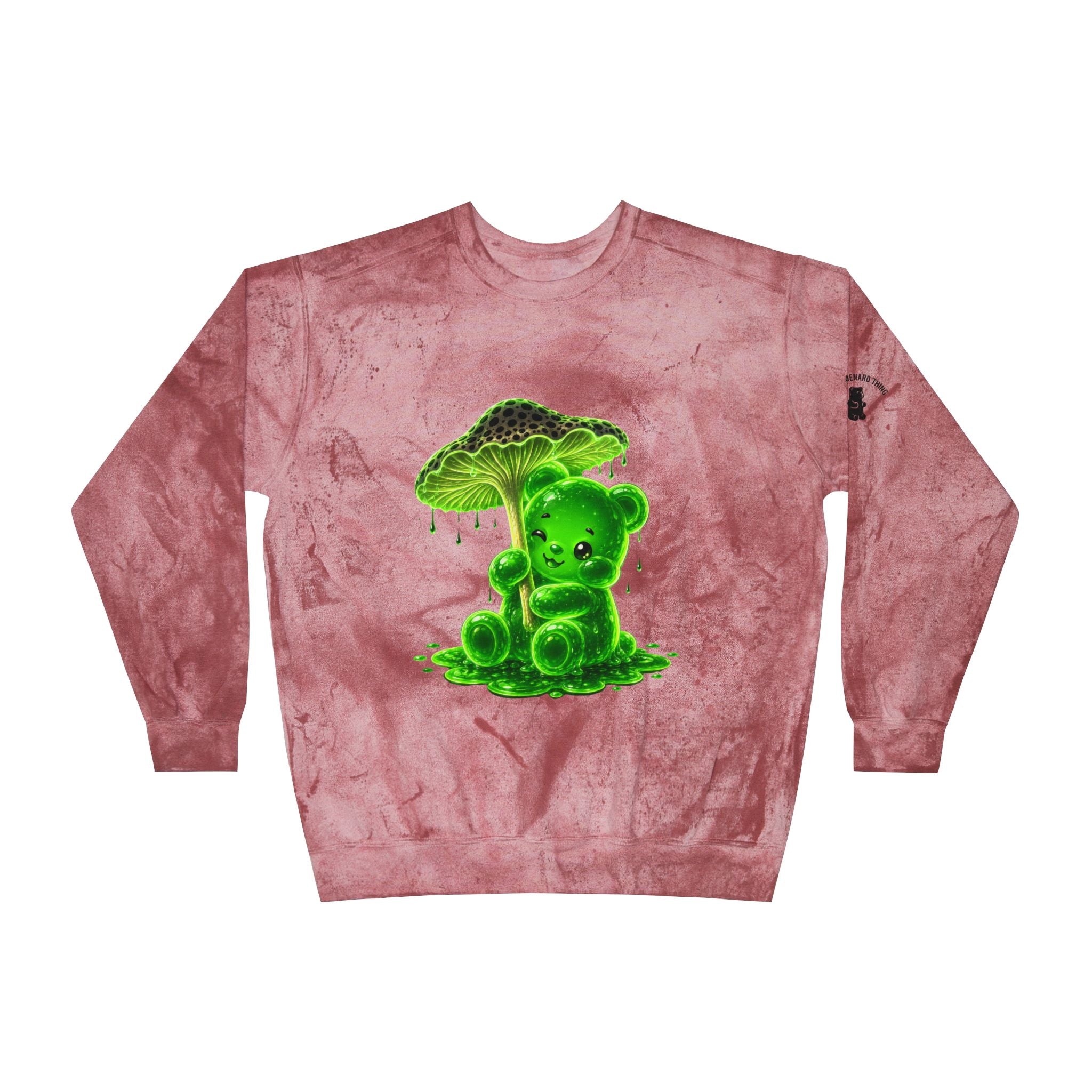 Glowing Green Mushroom, Gooey Gummy Bear-Kawaii Graphic Sweatshirt