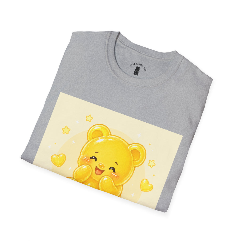 "Good Vibes Only" Yellow Gooey Gummy Bear- Cute Graphic Tee