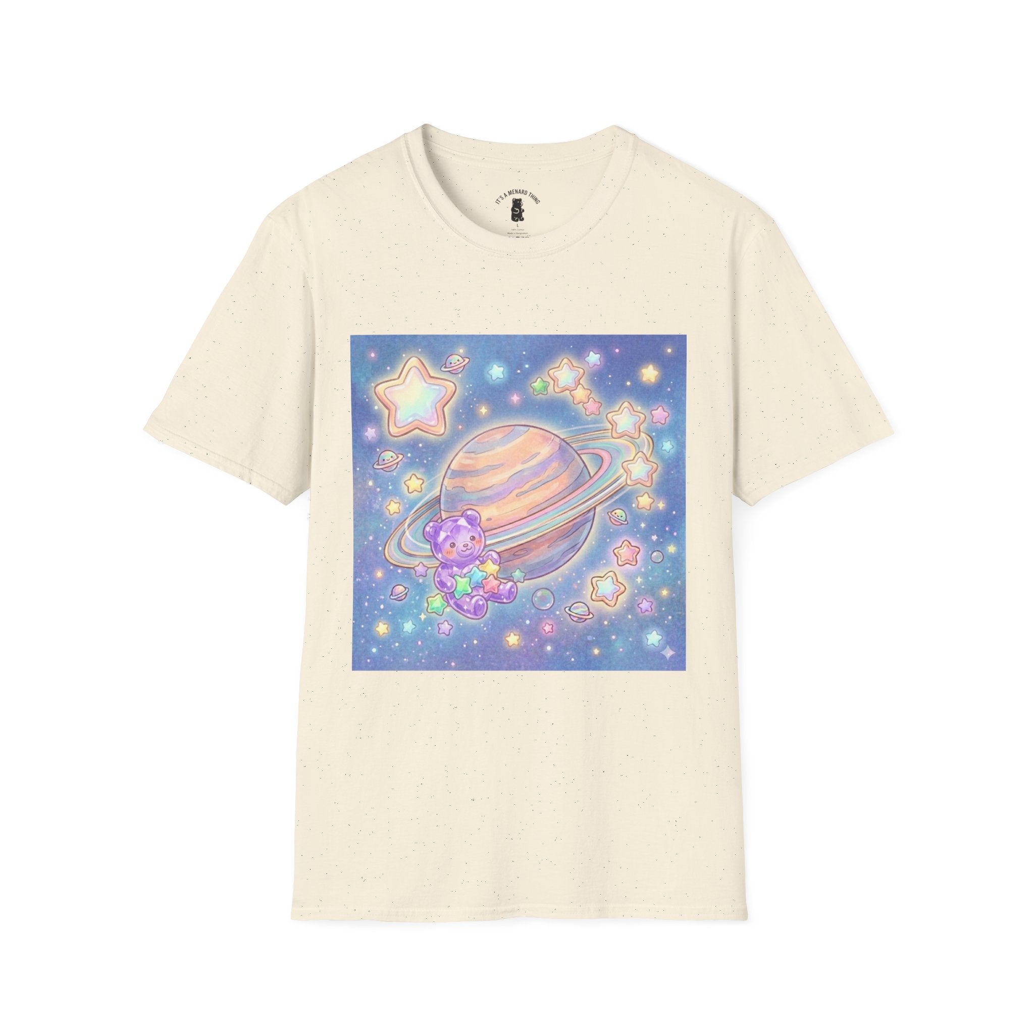 Look Upon Saturn, Purple Crystal Gooey Gummy Bear — Kawaii Graphic T-Shirt