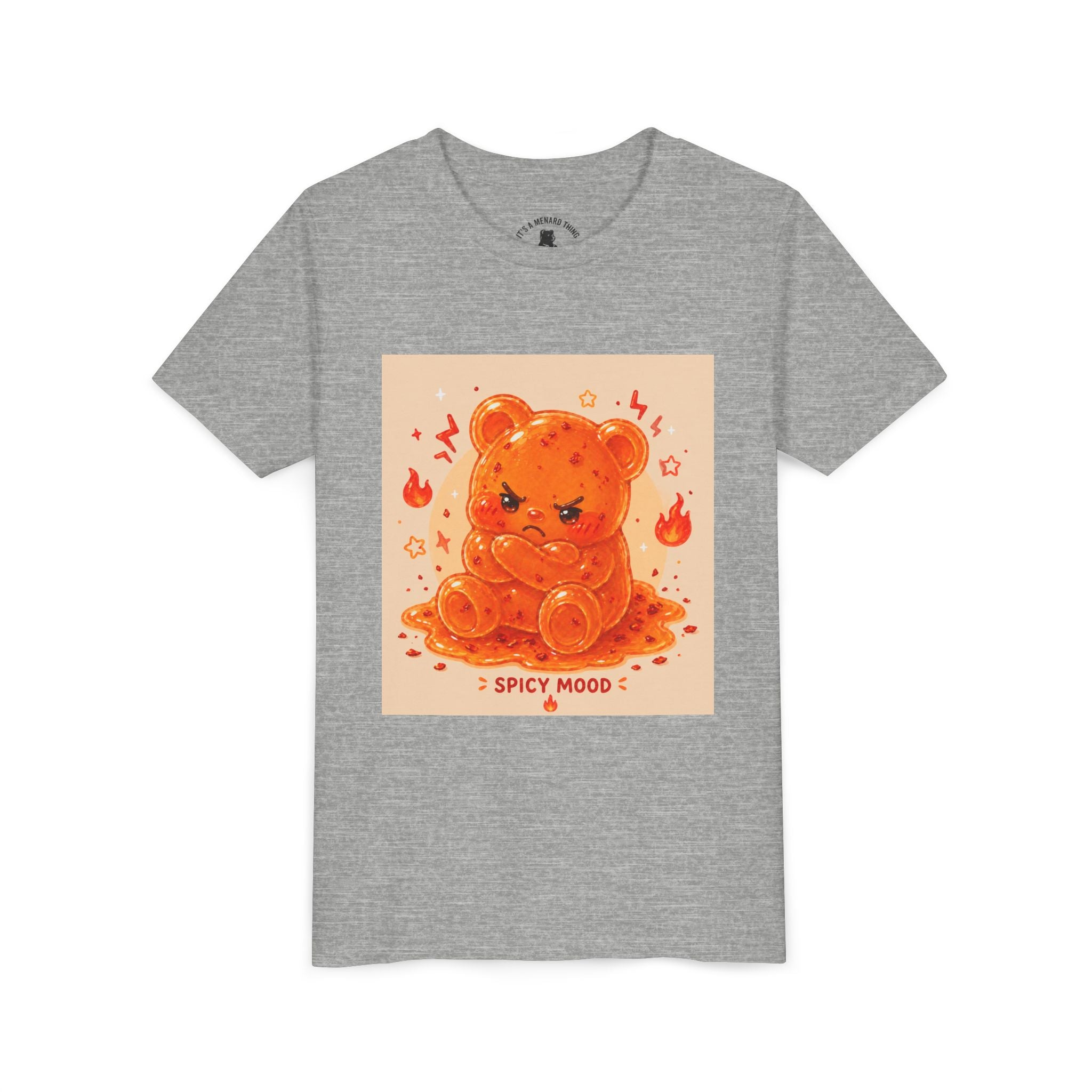 Spicy Mood Tangy Orange Gooey Gummy Bear - Angry Kawaii Bear Graphic