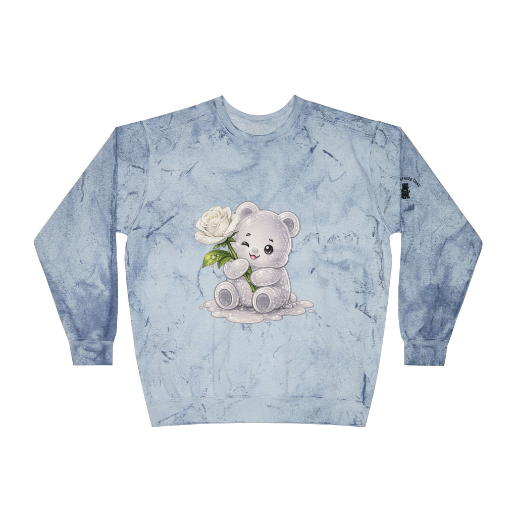White Rose Beauty, Special Gooey Gummy Bear -Tie-Dye Graphic Sweatshirt