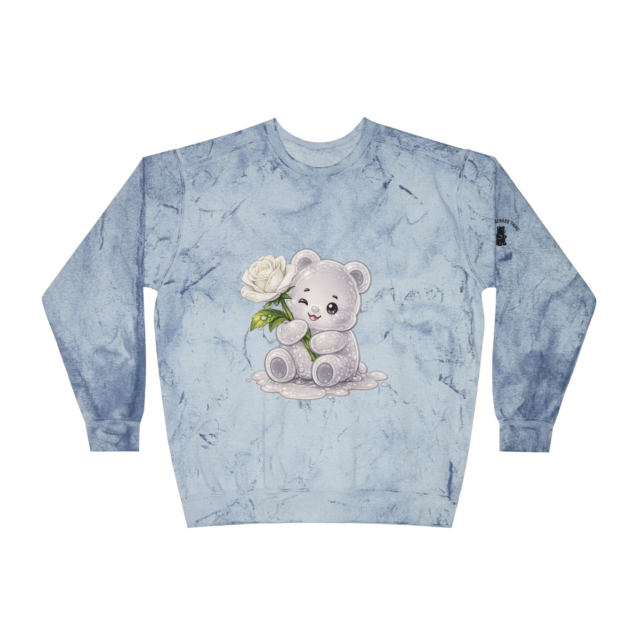 White Rose Beauty, Special Gooey Gummy Bear -Tie-Dye Graphic Sweatshirt