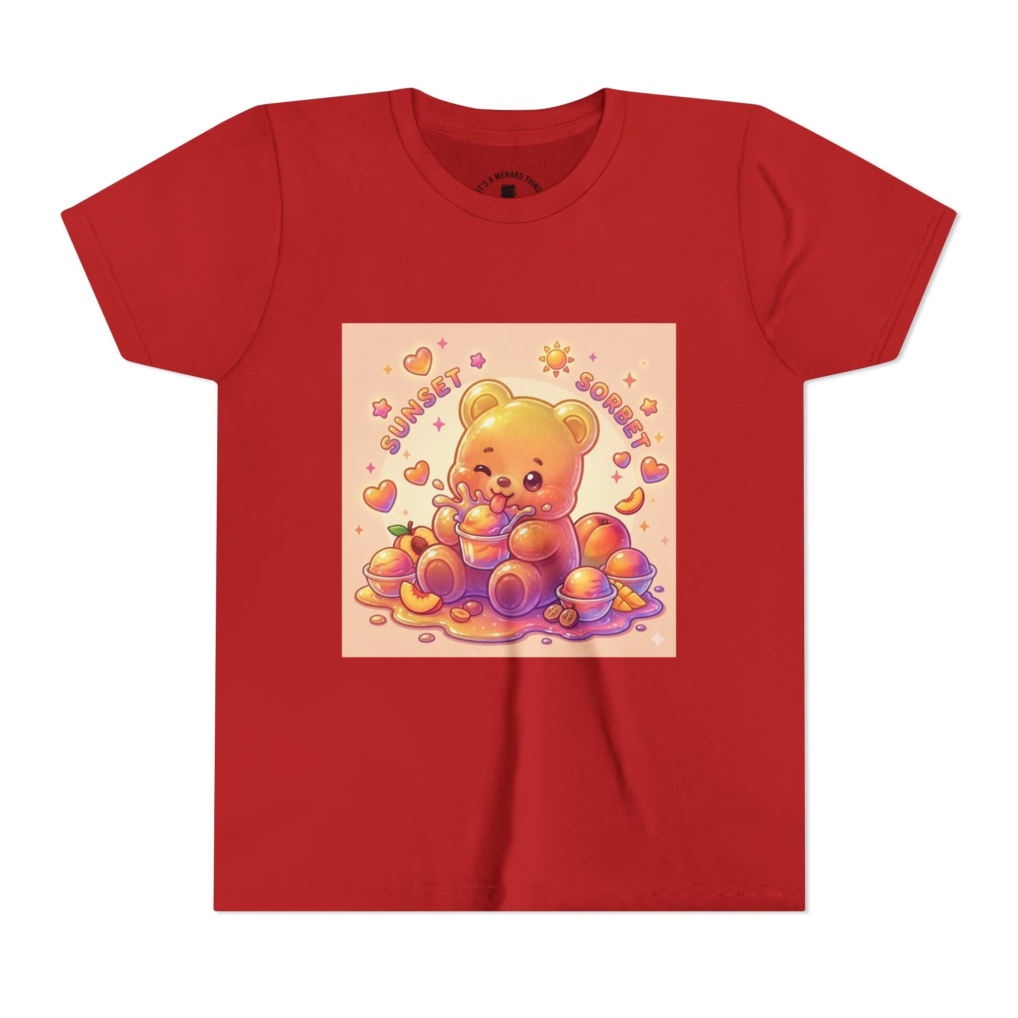 Sunny Peach Sorbet Gooey Gummy Bear Kids Graphic Shirt
