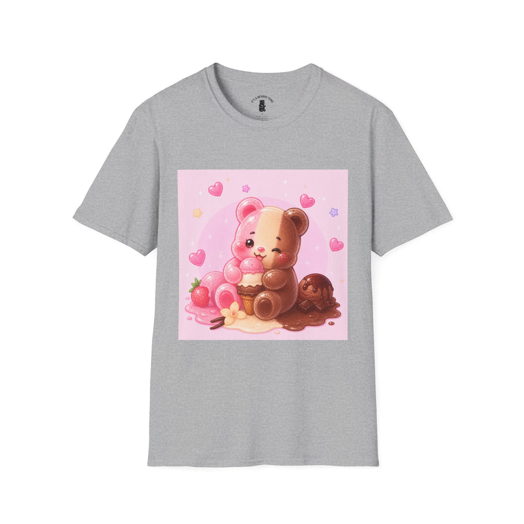 Kawaii Neapolitan Gooey Gummy Bear — Cute Heart Dessert Graphic Tee