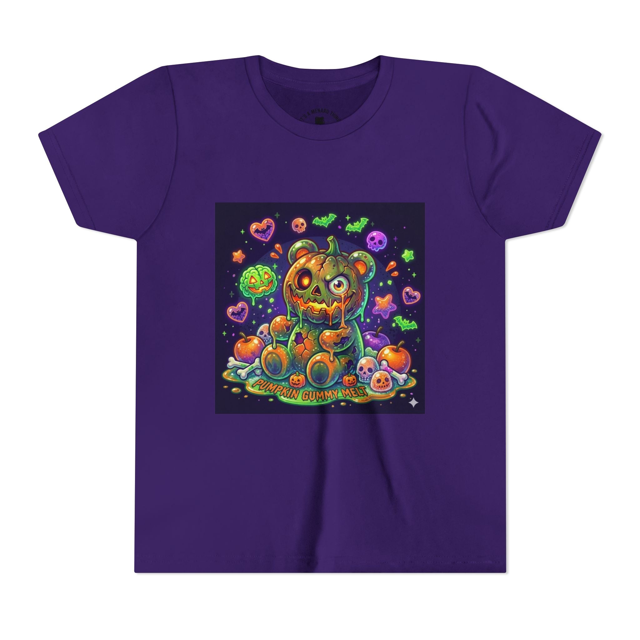 Cute Creepy Pumpkin Head Gooey Gummy Bear Halloween- Graphic Tee