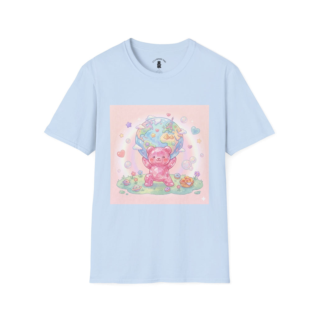 World Atlas, Pink Crystal Gooey Gummy Bear — Pastel Graphic T-Shirt