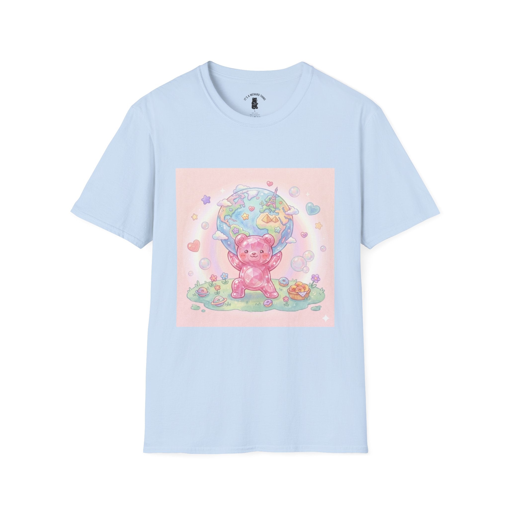 World Atlas, Pink Crystal Gooey Gummy Bear — Pastel Graphic T-Shirt