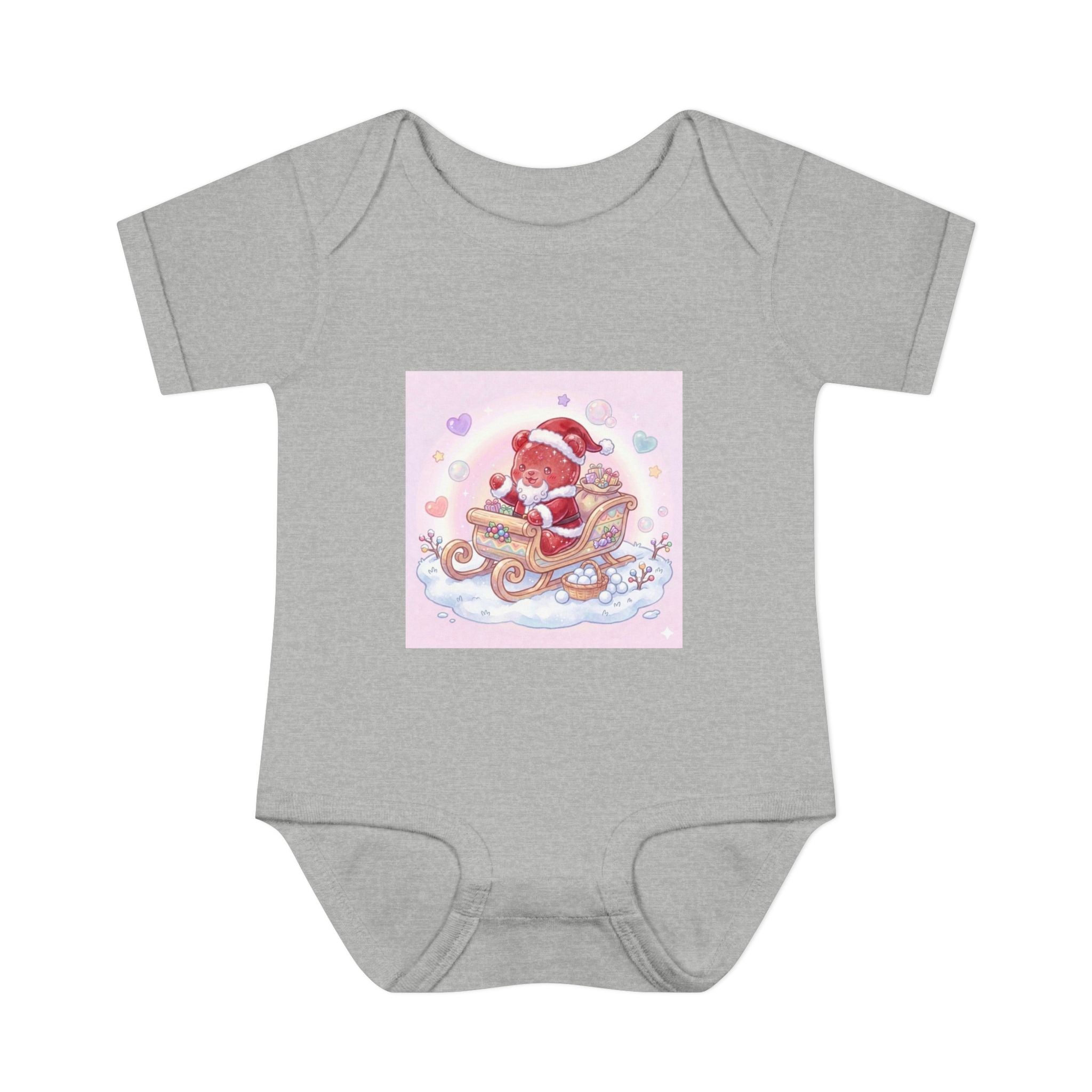 Baby Bodysuit – Gooey Gummy Santa in Sleigh Christmas Infant Onesie