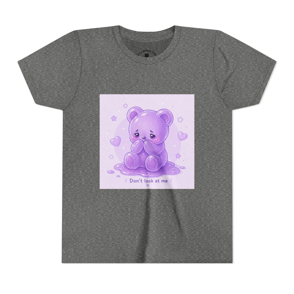 Shy Purple Gooey Gummy Bear “Don’t Look at Me” Graphic