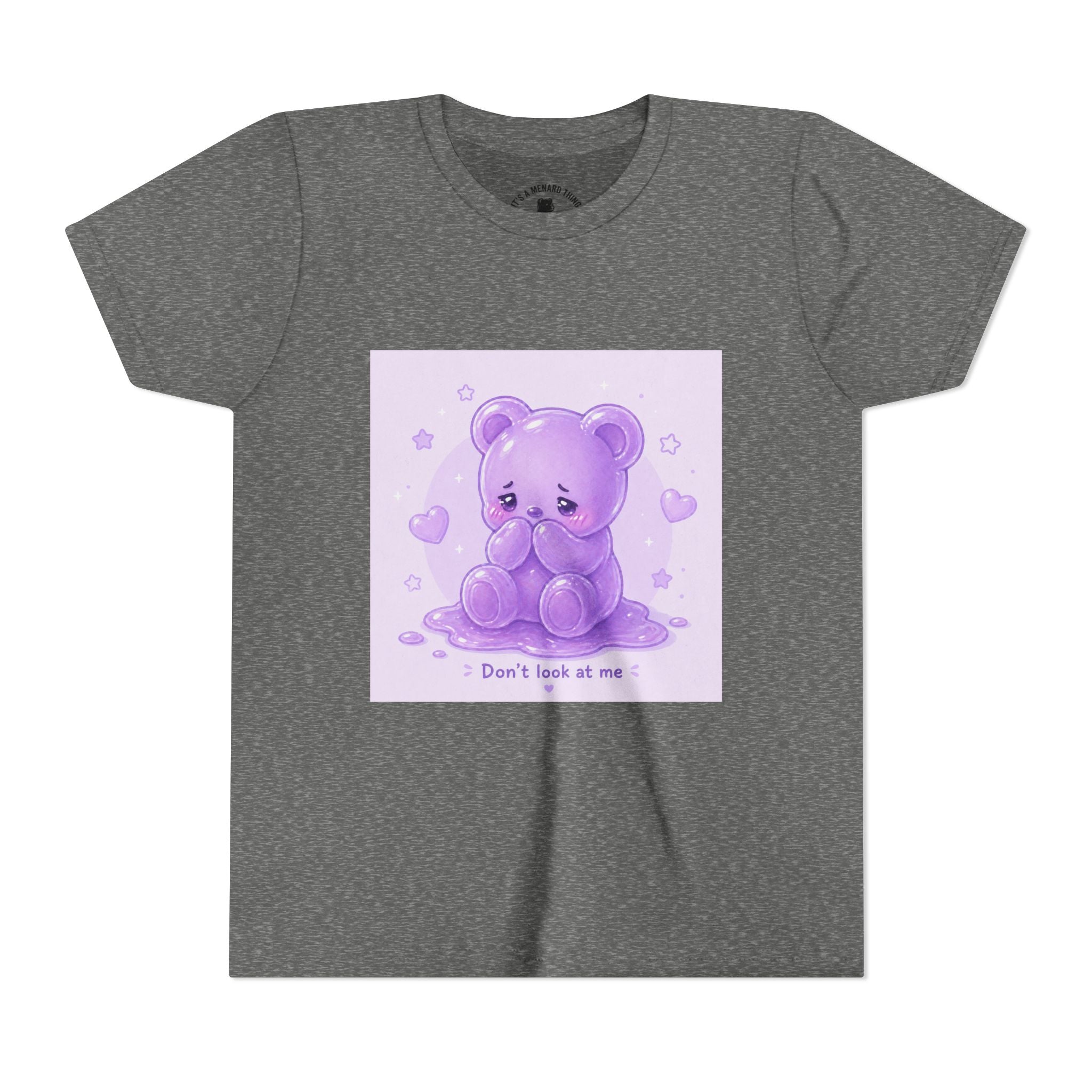 Shy Purple Gooey Gummy Bear “Don’t Look at Me” Graphic