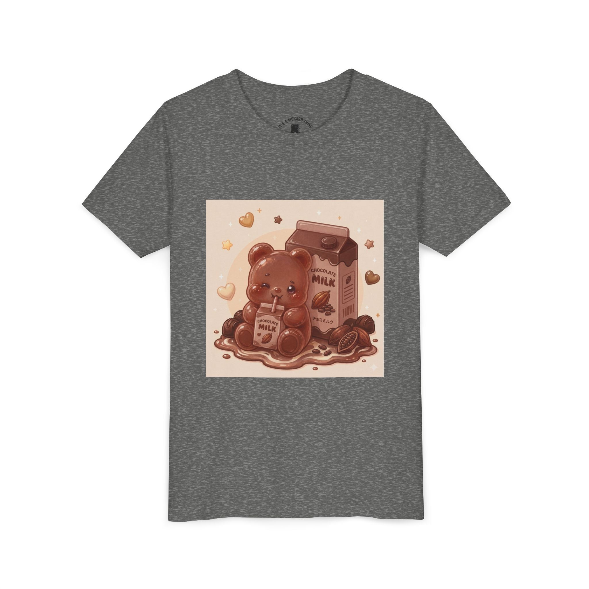 Kids Milk Chocolate Gooey Gummy Bear — Cute Milk Carton Graphic Youth T-Shirt