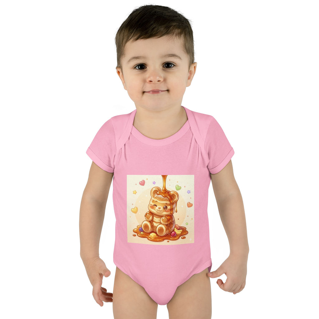 Fluffy Gooey Pancake Gummy Bear Baby Bodysuit — Cute Gummy bear Infant Onesie