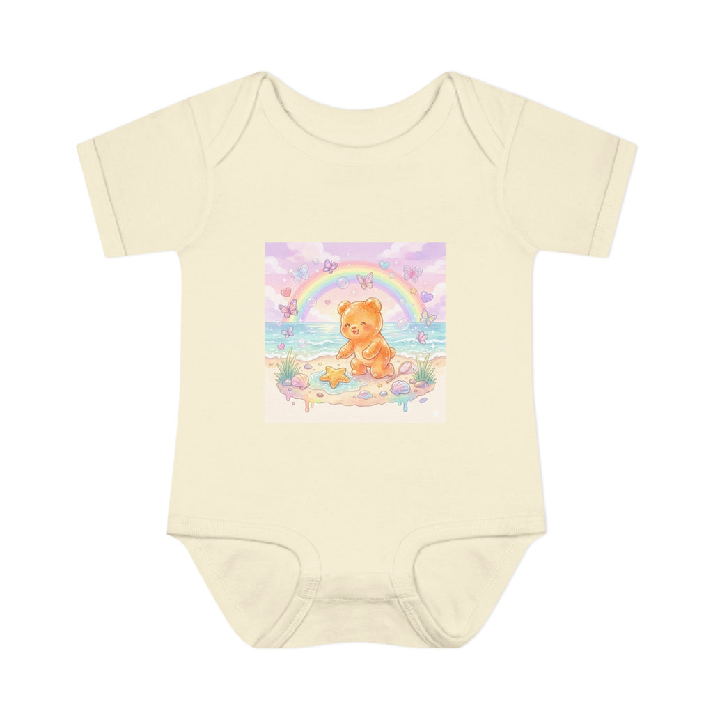 Gooey Gummy Beach Bear Rainbow & Starfish - Bodysuit