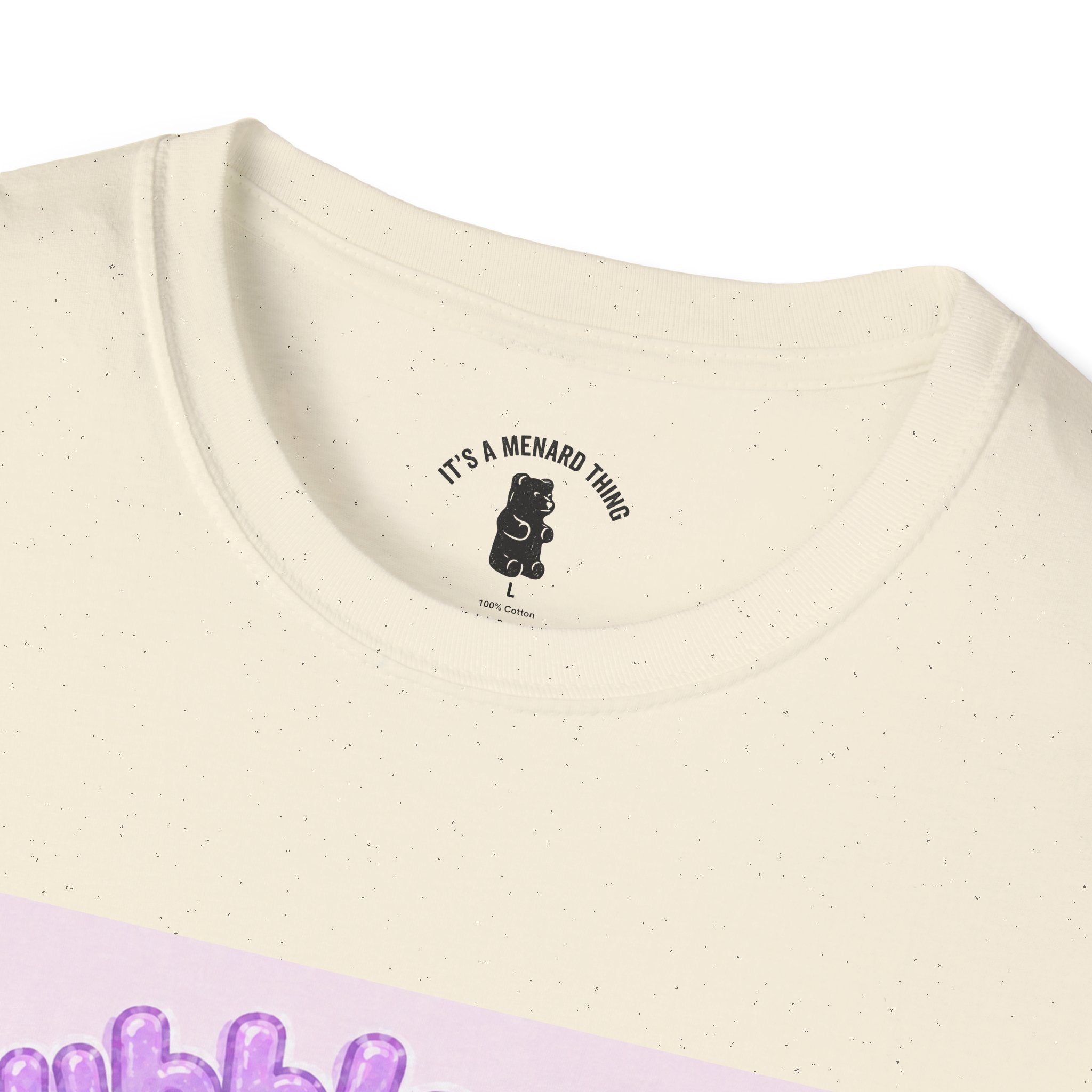 "Bubble Baby" Purple Gooey Gummy Bear — Cute Purple Boba Tea Graphic Tee
