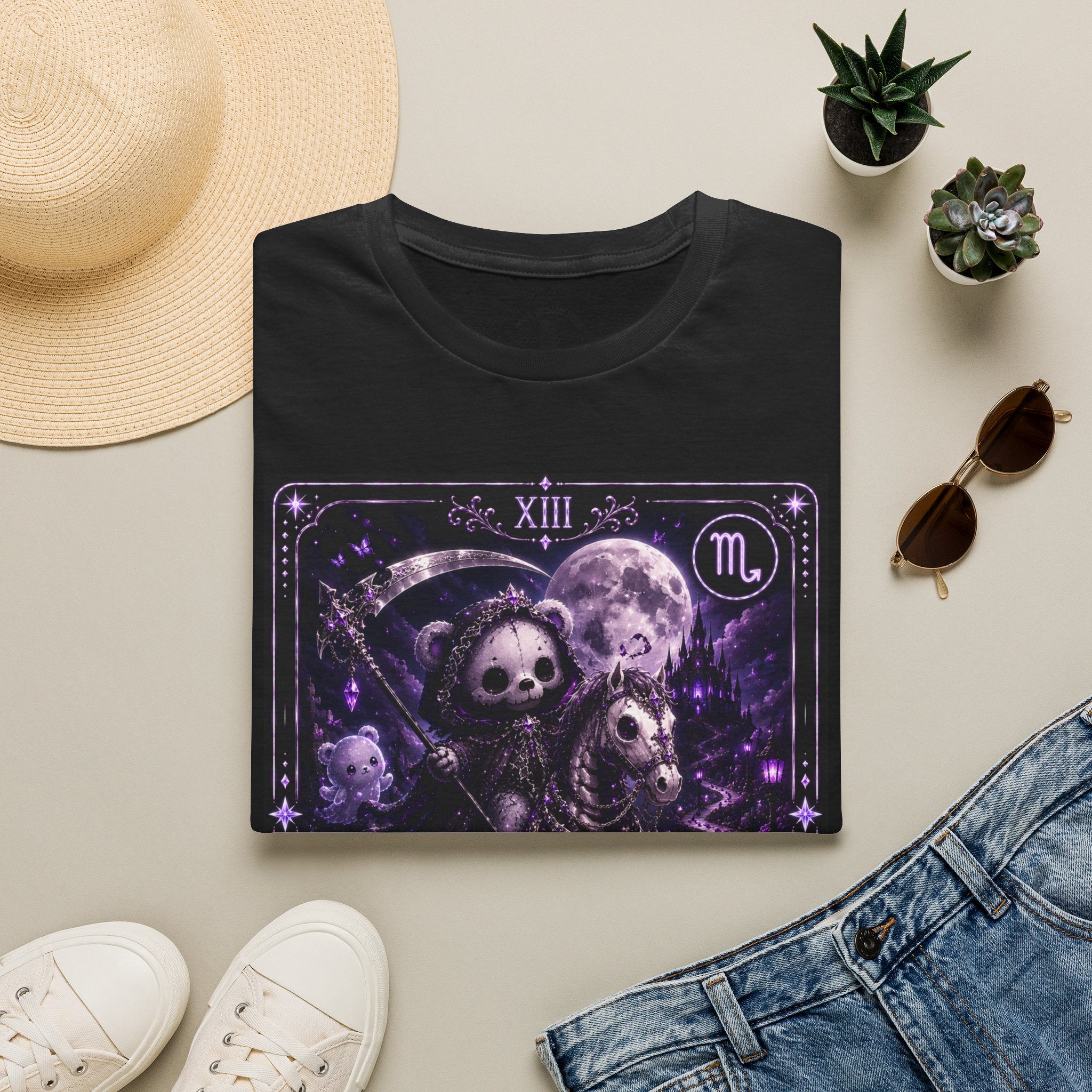 Death Tarot Gothic Skeleton Oozy Bear Special Addition- Graphic Shirt