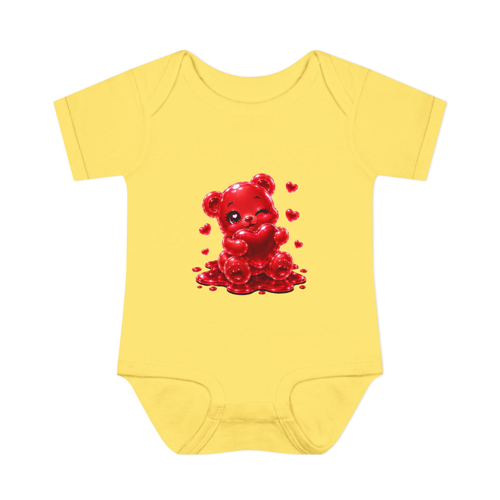 Special Red Heart Oozy Bear Baby Gummy Cutie Addition- Graphic Onesie