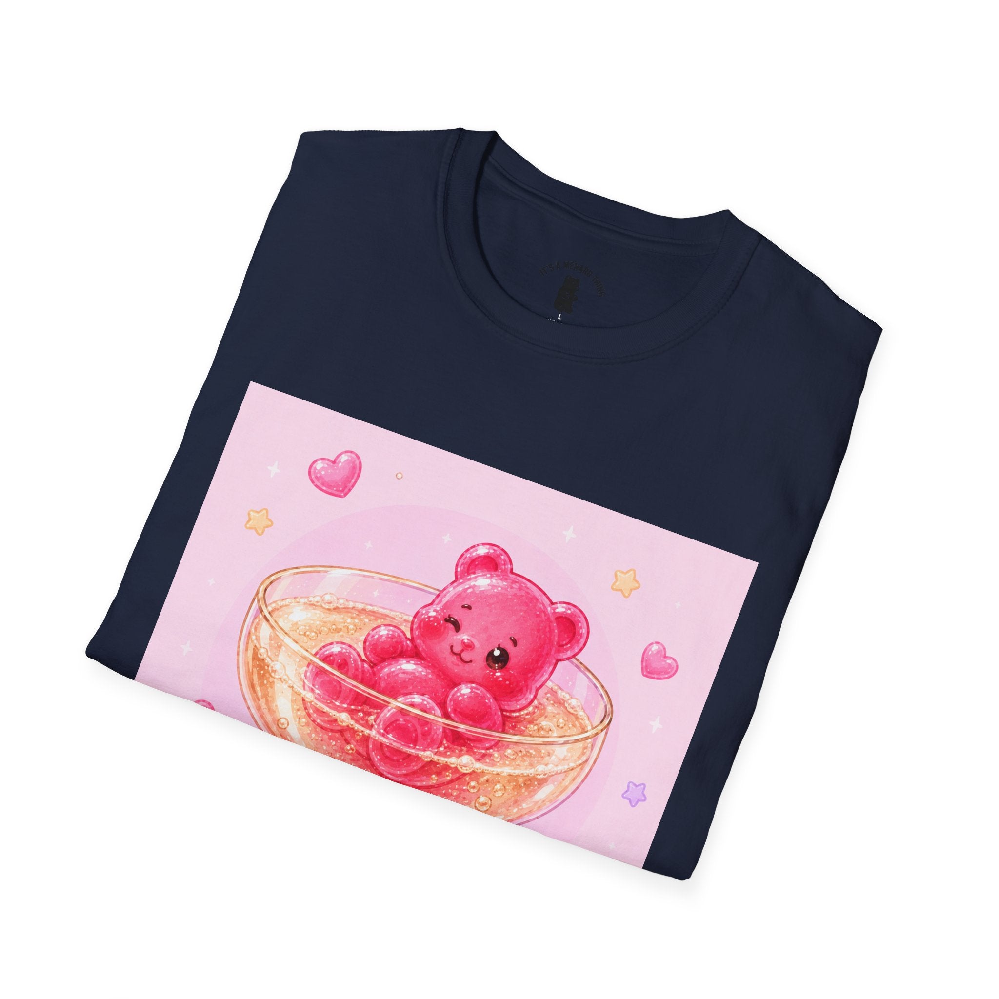 Champagne Pink Boozy Gooey Gummy Bear- Kawaii Graphic T-Shirt