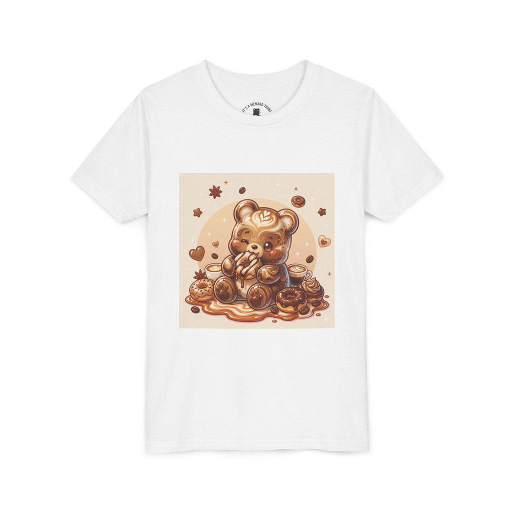 Coffee & Donuts Gooey Gummy Bear Graphic Kids Shirt