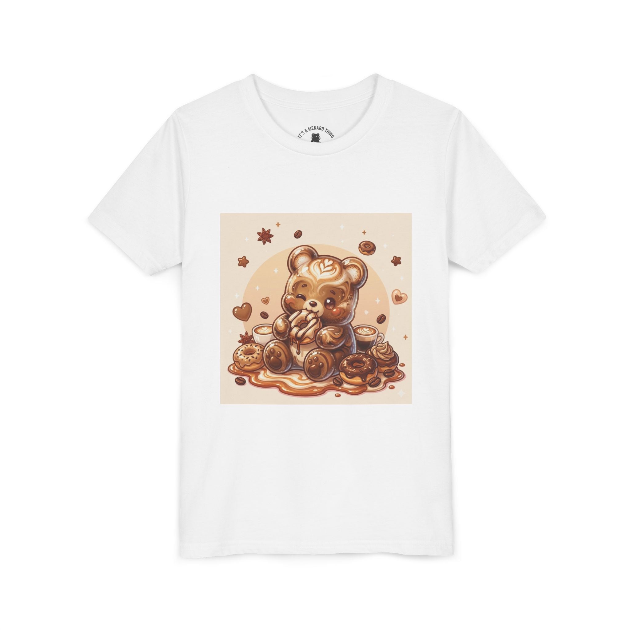 Coffee & Donuts Gooey Gummy Bear Graphic Kids Shirt