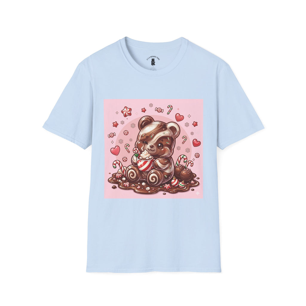 Cute Hot Chocolate and Peppermint stick Gooey Gummy Bear — Kawaii Graphic Tee