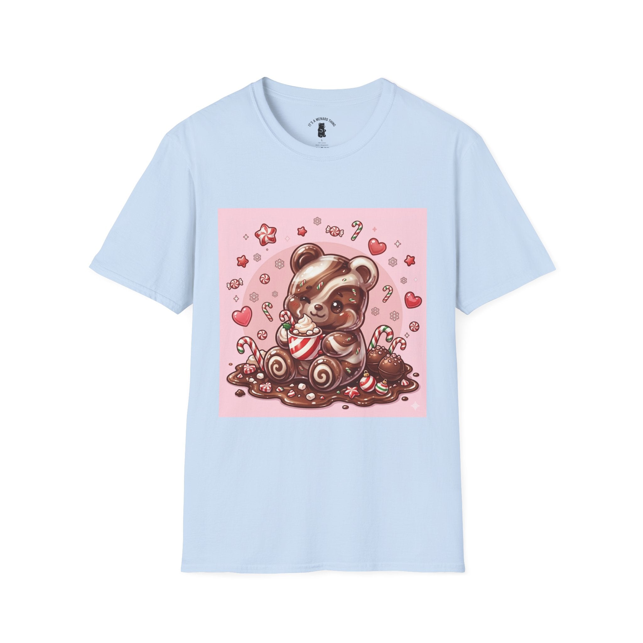 Cute Hot Chocolate and Peppermint stick Gooey Gummy Bear — Kawaii Graphic Tee