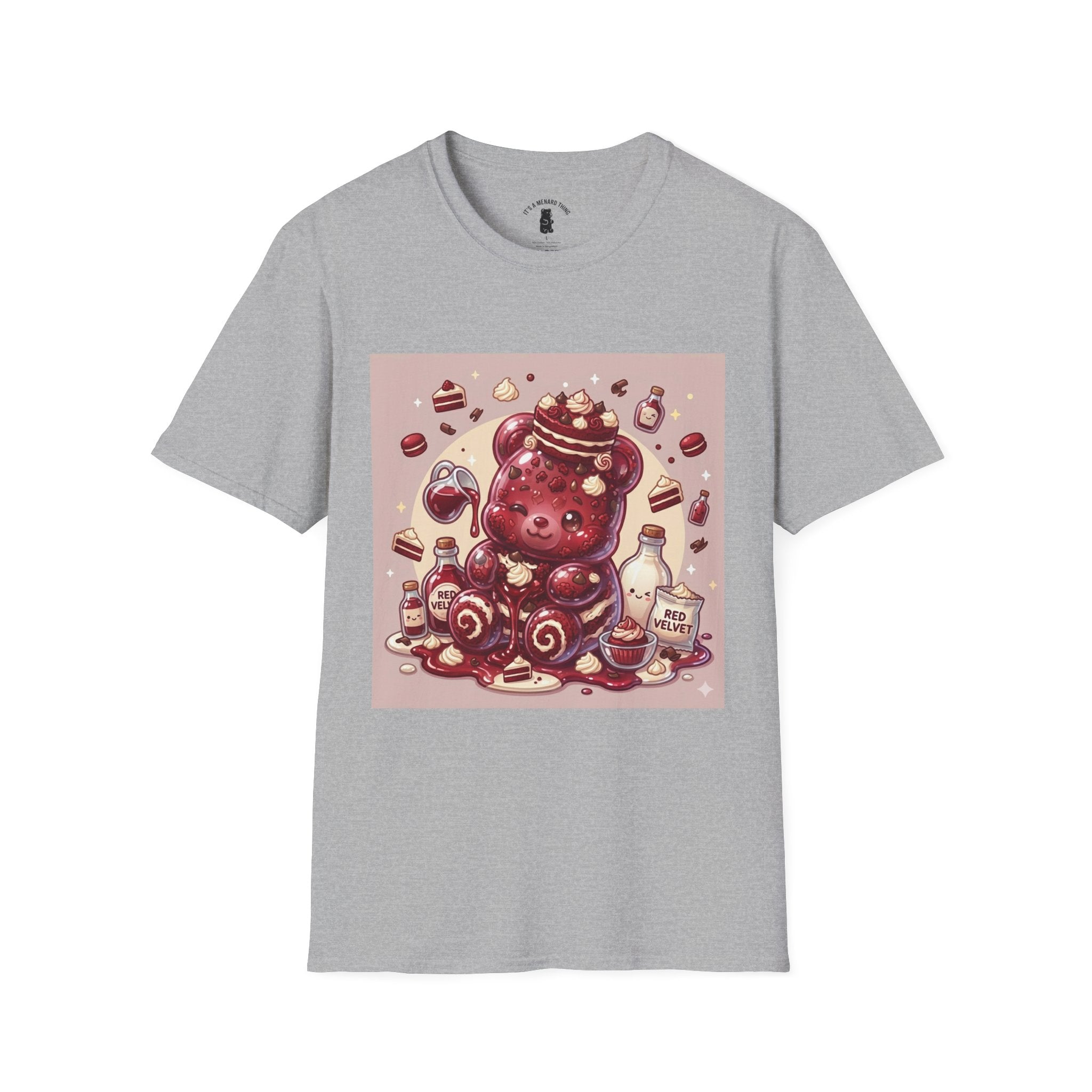 Silky Red Velvet Cake & Cream, Exotic Gooey Gummy Bear — Kawaii Graphic T-Shirt