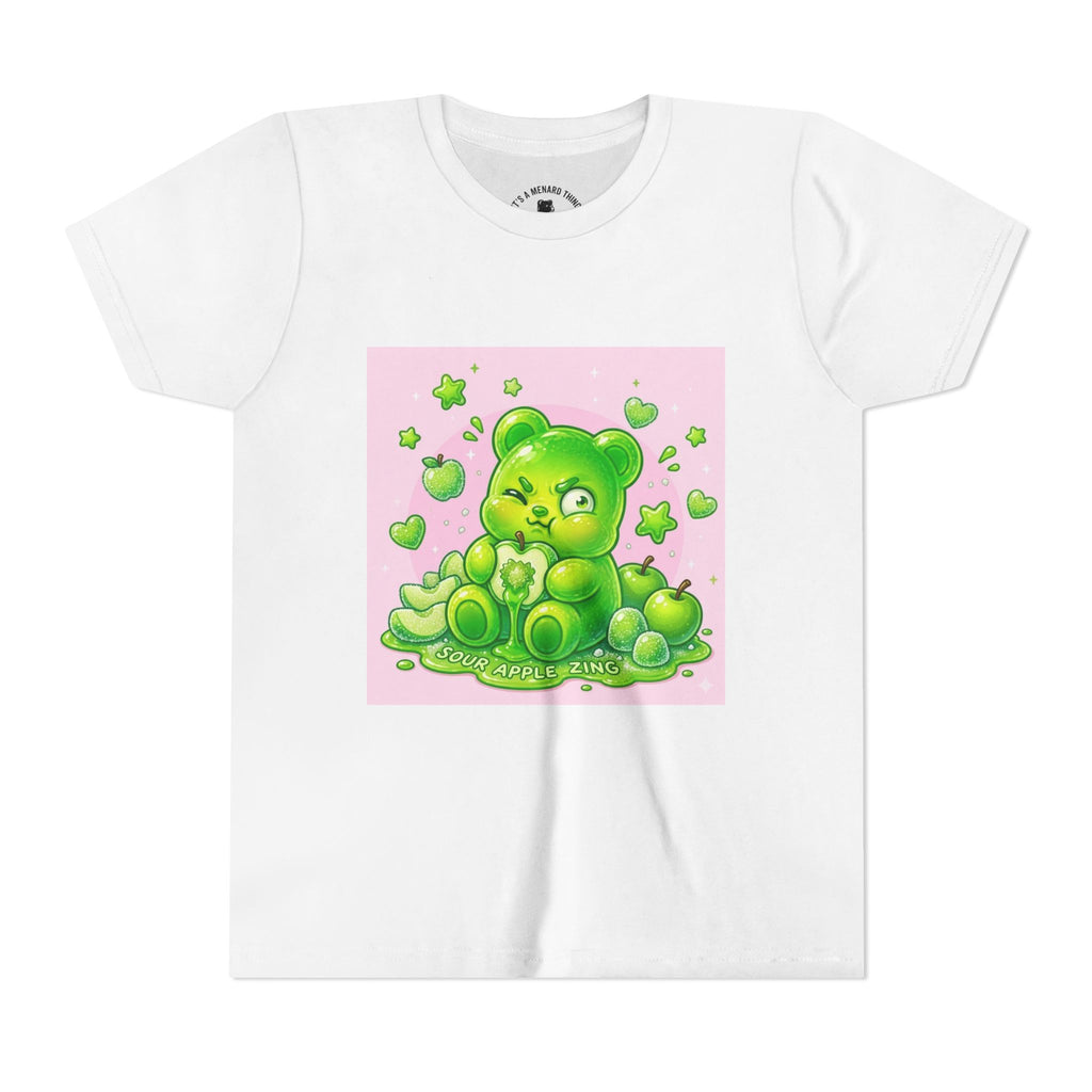 Neon Green Sour Apple Gooey Gummy Bear Graphic Youth Shirt
