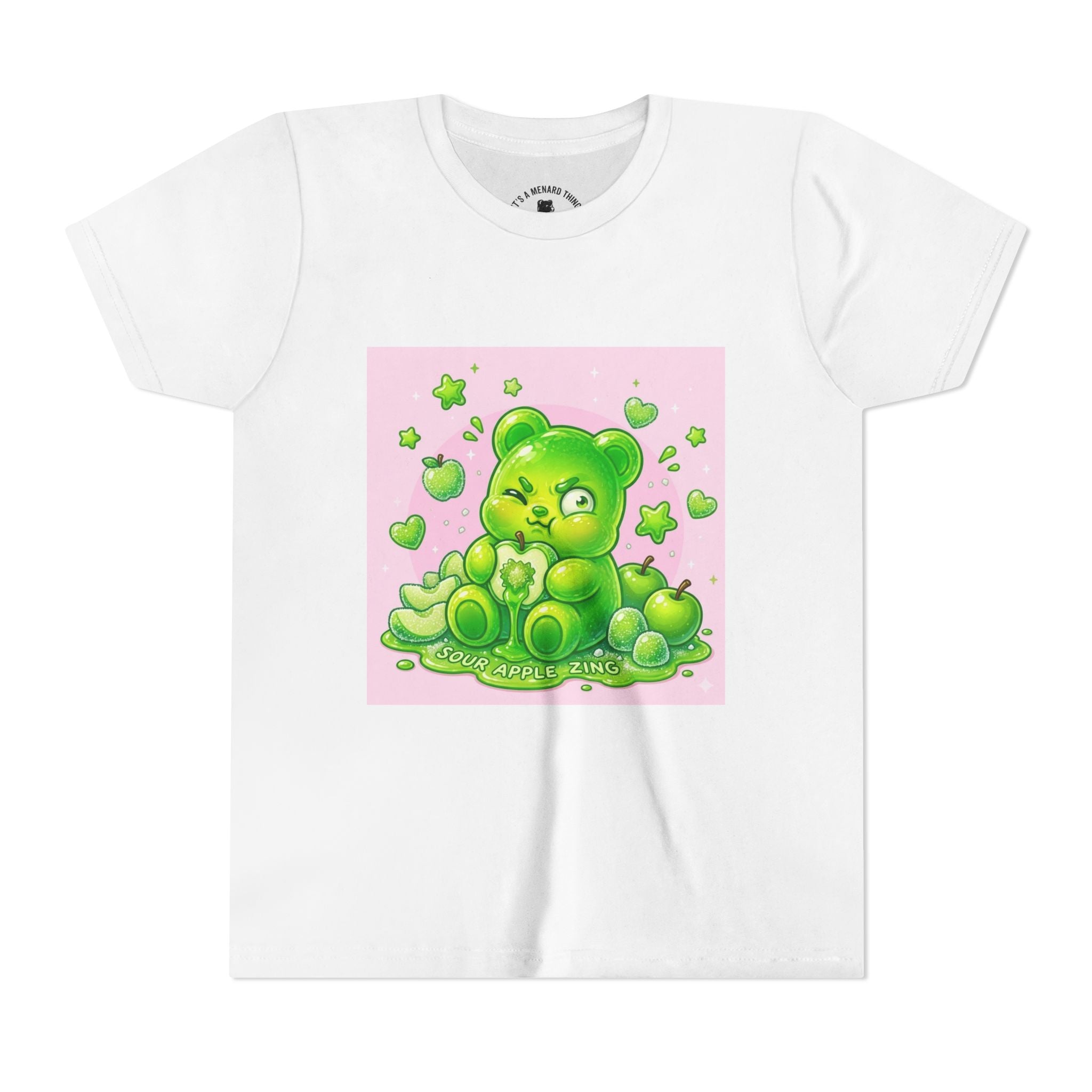 Neon Green Sour Apple Gooey Gummy Bear Graphic Youth Shirt