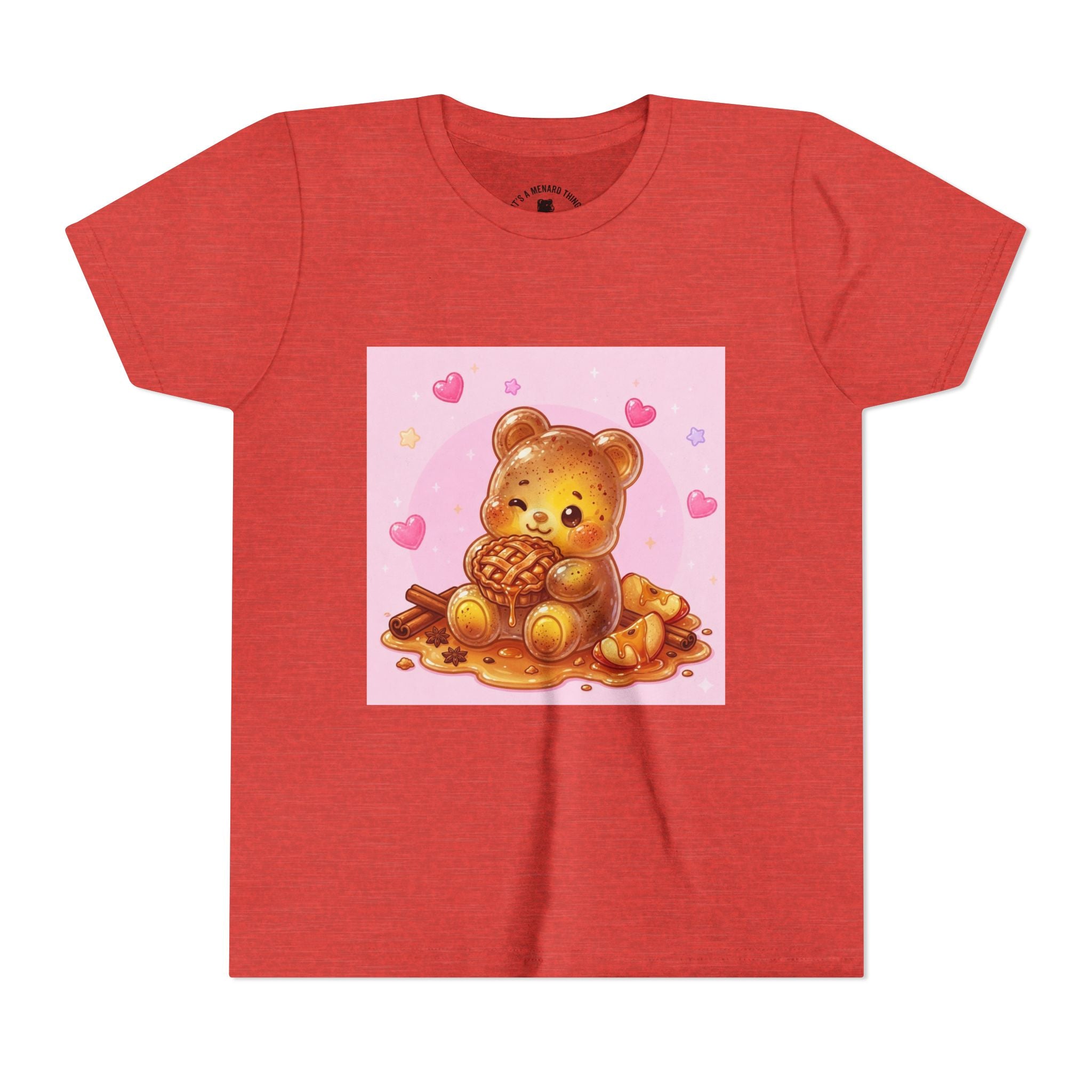 Warm Apple Cinnamon Pie Gooey Gummy Bear Hearts Youth Tee