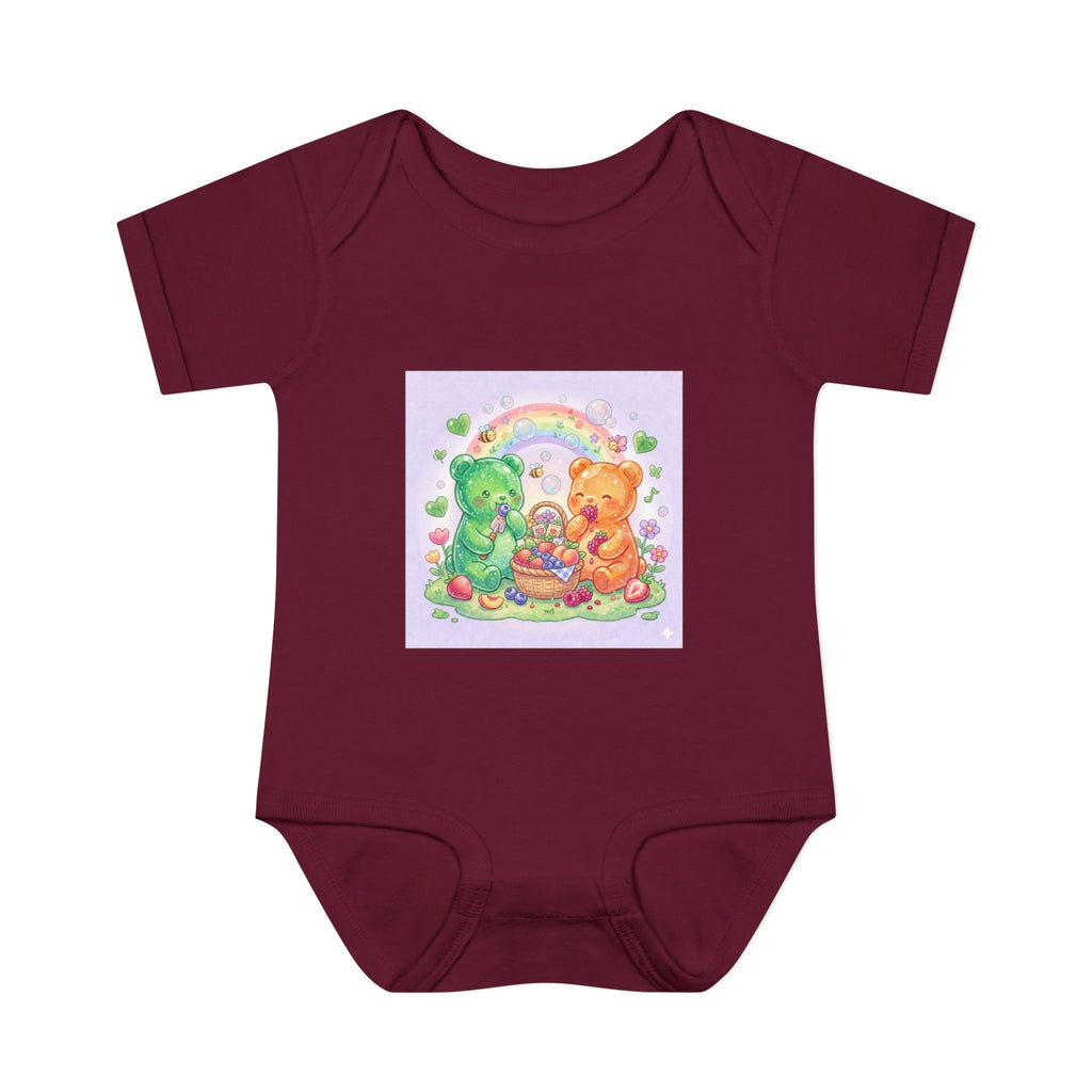 Fruit Garden Eating Gooey Gummy Bears Infant Bodysuit — Baby Shower Gift