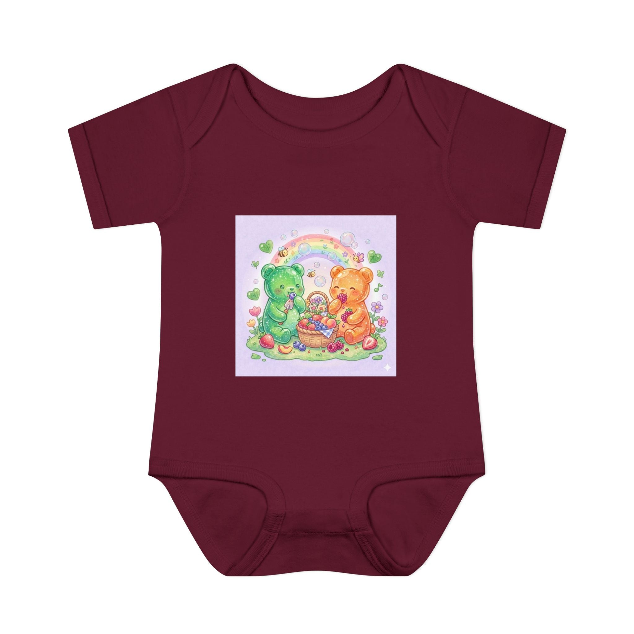 Fruit Garden Eating Gooey Gummy Bears Infant Bodysuit — Baby Shower Gift