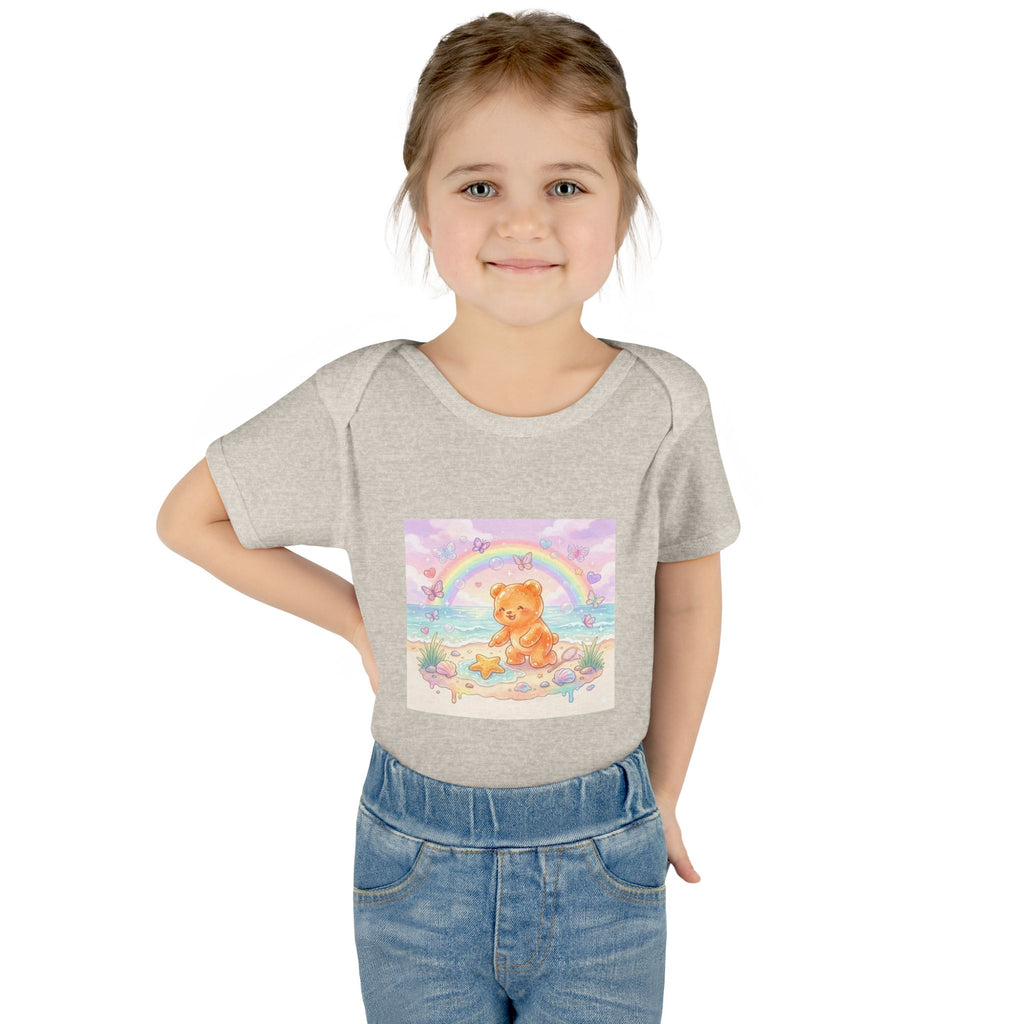 Gooey Gummy Beach Bear Rainbow & Starfish - Bodysuit