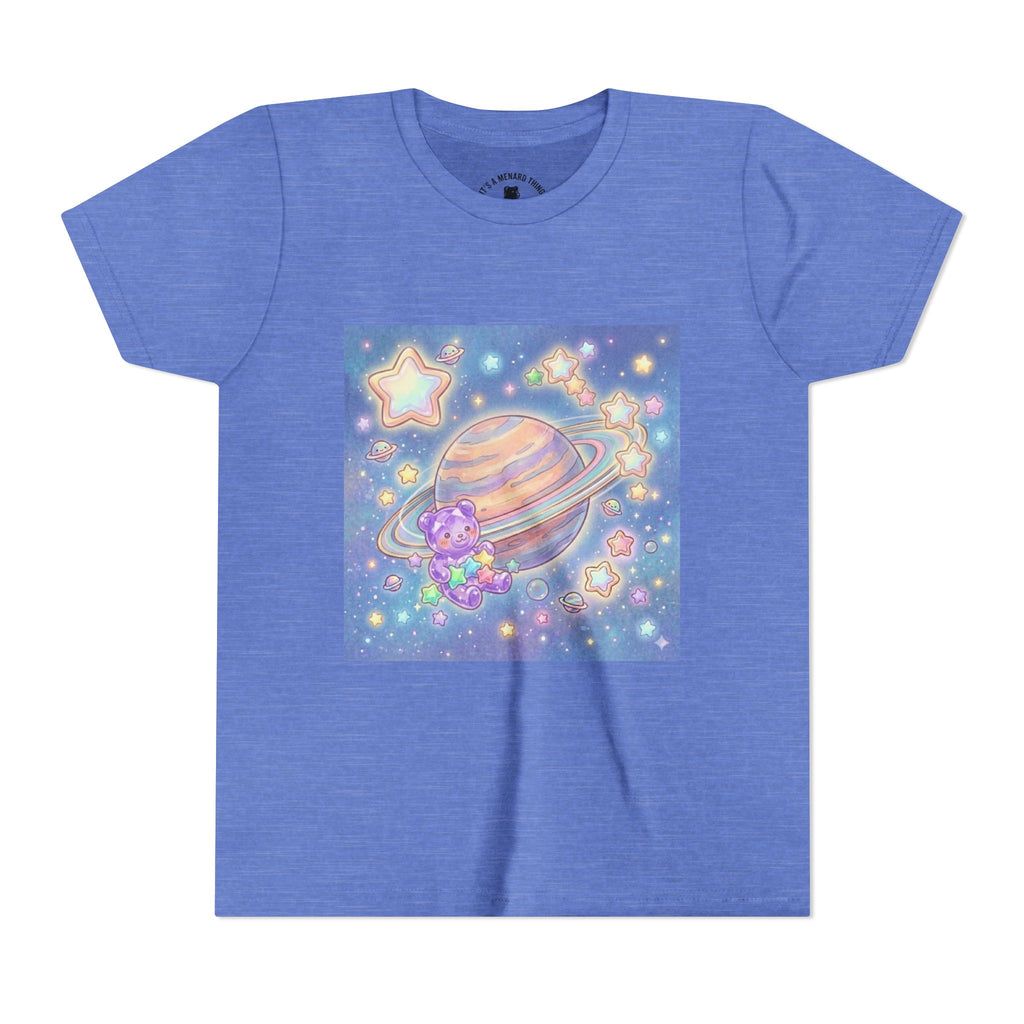 Merry-go-Saturn Cosmic Gooey Crystal Gummy Bear- Stars & Sparkles Graphic T-Shirt