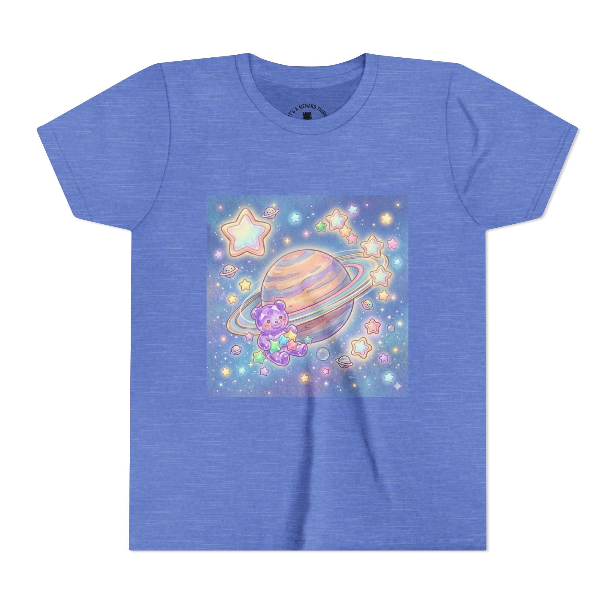 Merry-go-Saturn Cosmic Gooey Crystal Gummy Bear- Stars & Sparkles Graphic T-Shirt