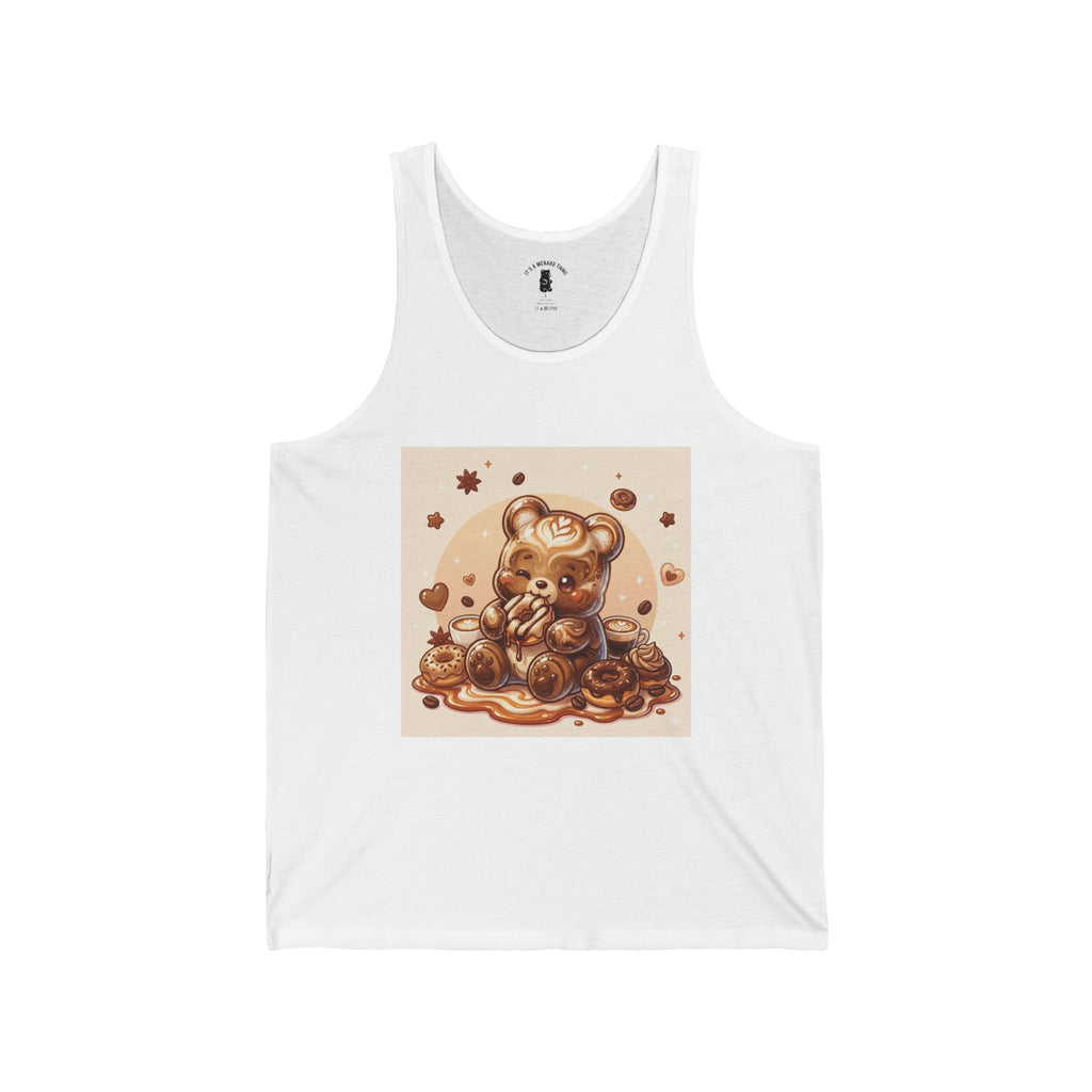 Chocolate Donuts & Espresso Coffee Swirl Gooey Gummy Bear — Cute Graphic Tank Top
