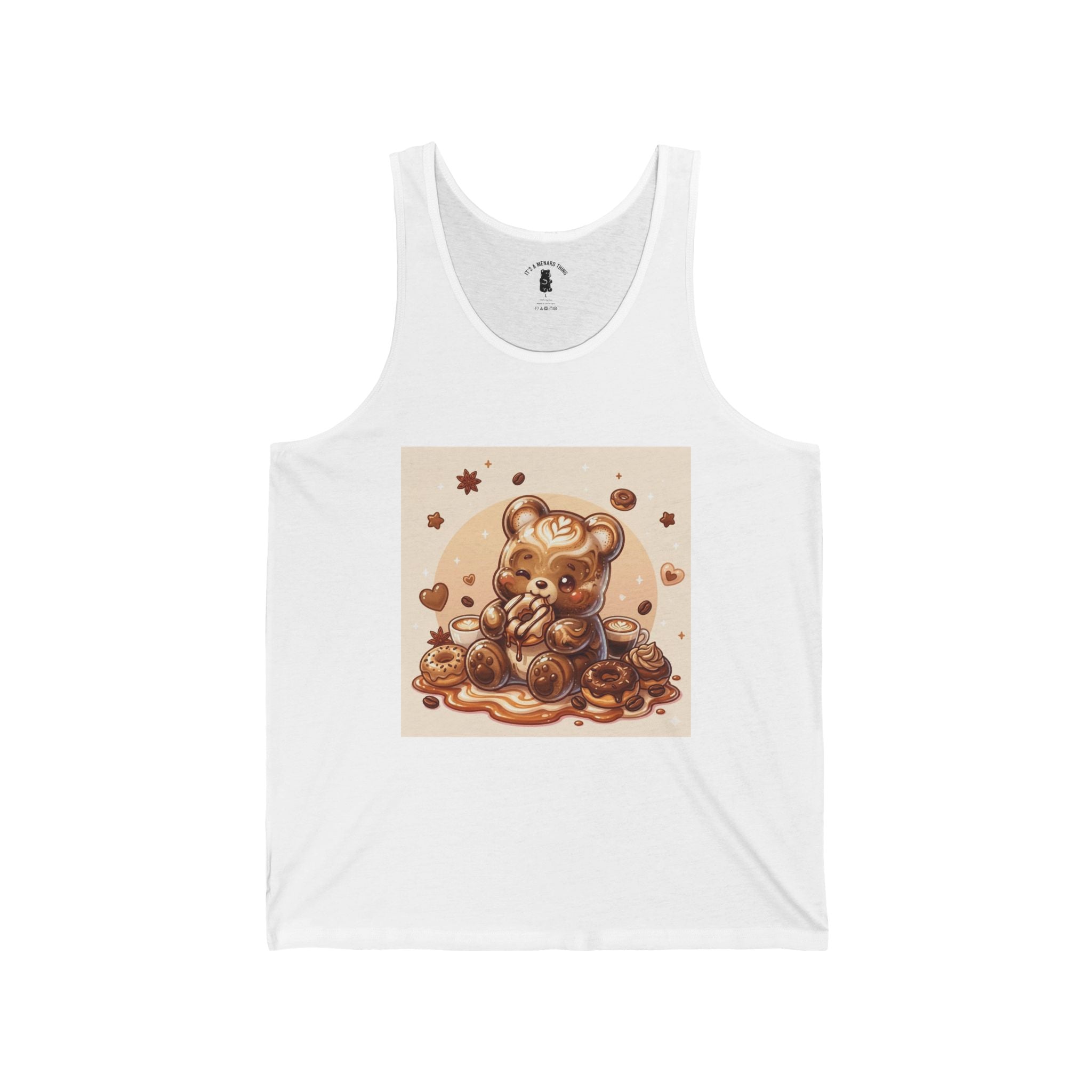 Chocolate Donuts & Espresso Coffee Swirl Gooey Gummy Bear — Cute Graphic Tank Top