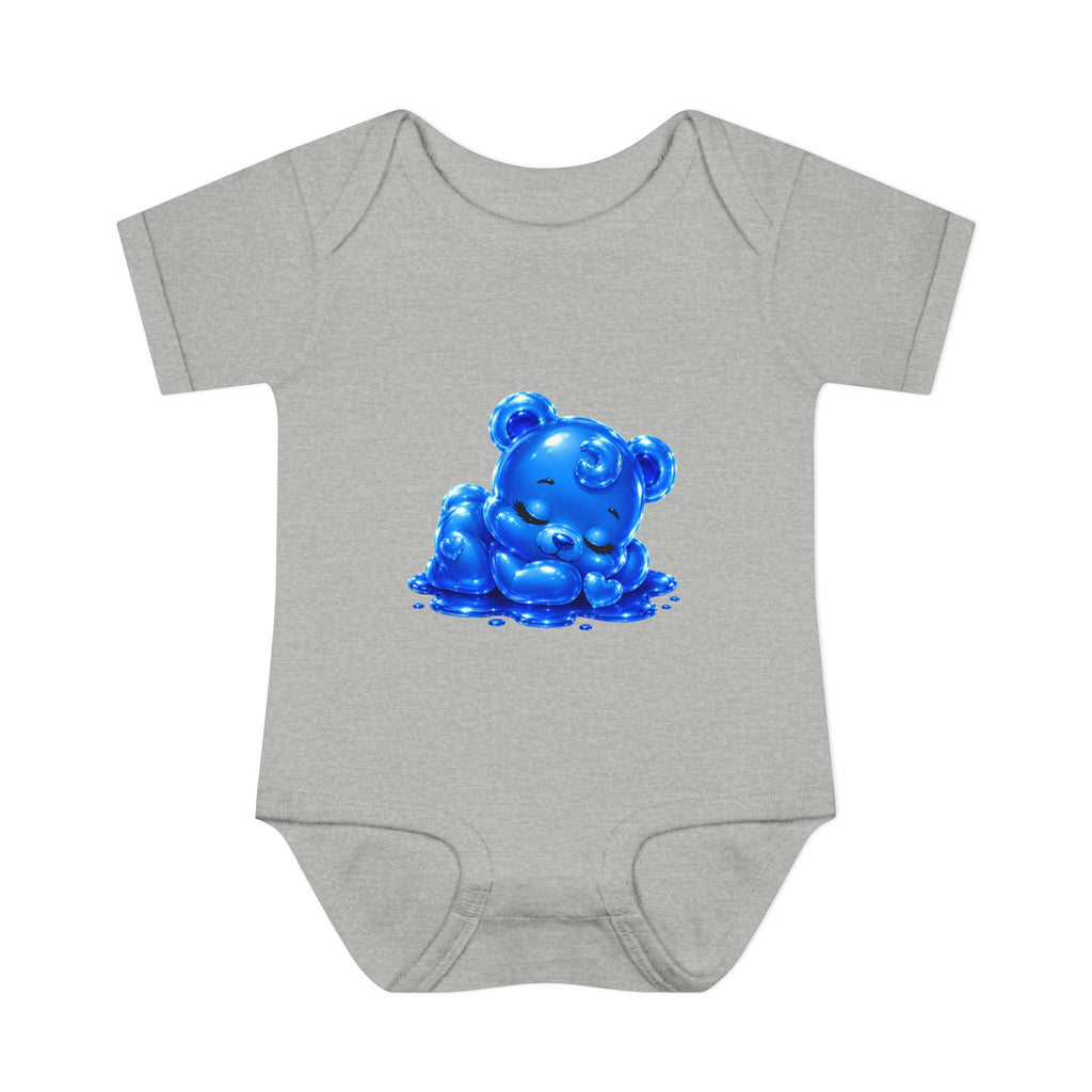 Taking a Nap, Blue Oozy Baby Gummy Bear Cutie Addition- Graphic Onesie