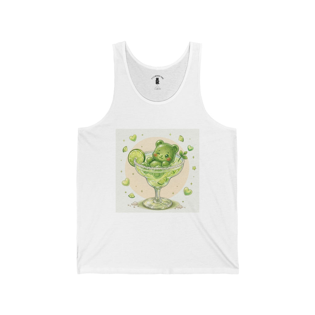 Lime Margarita Special, Green Boozy Gooey Gummy Bear — Kawaii Graphic Tank Top