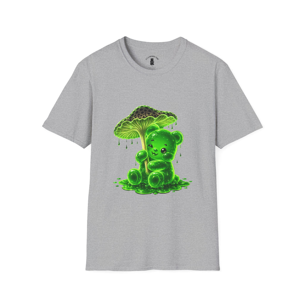 Glowing Green Neon Mushroom Special Addition, Oozy Bear Friend- Graphic Shirt