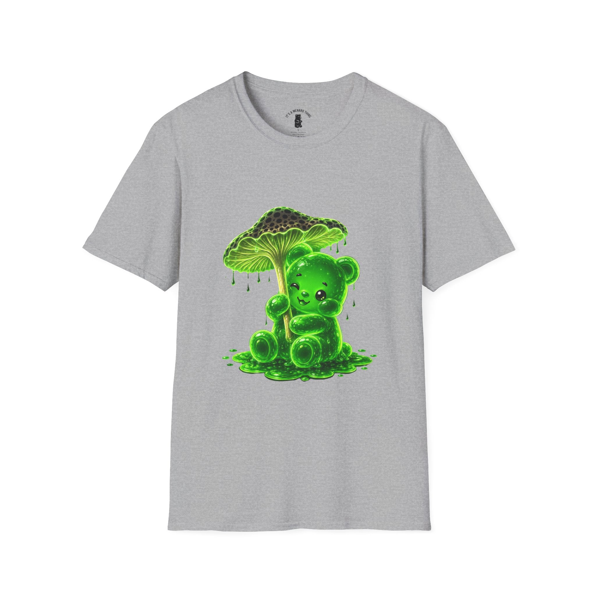 Glowing Green Neon Mushroom Special Addition, Oozy Bear Friend- Graphic Shirt